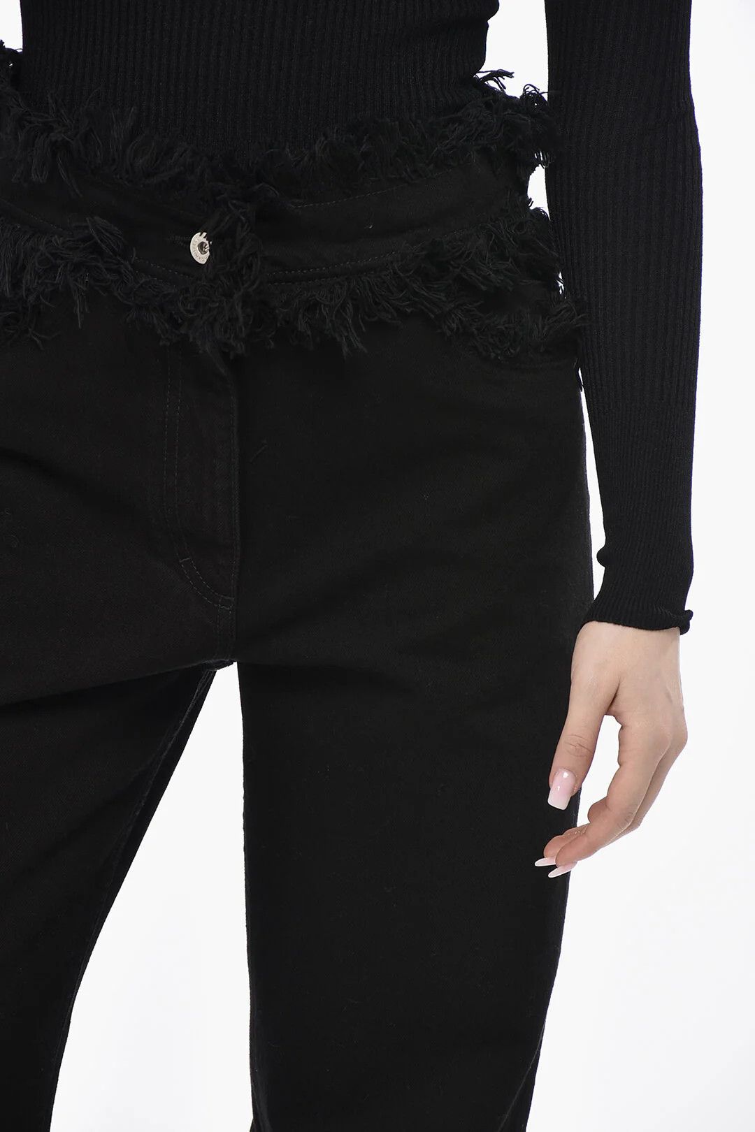 Salvatore Ferragamo og1mm0326 Straight-Fit Cotton Jeans in Black Size 26" / US 2 / IT 38 - 3 Thumbnail