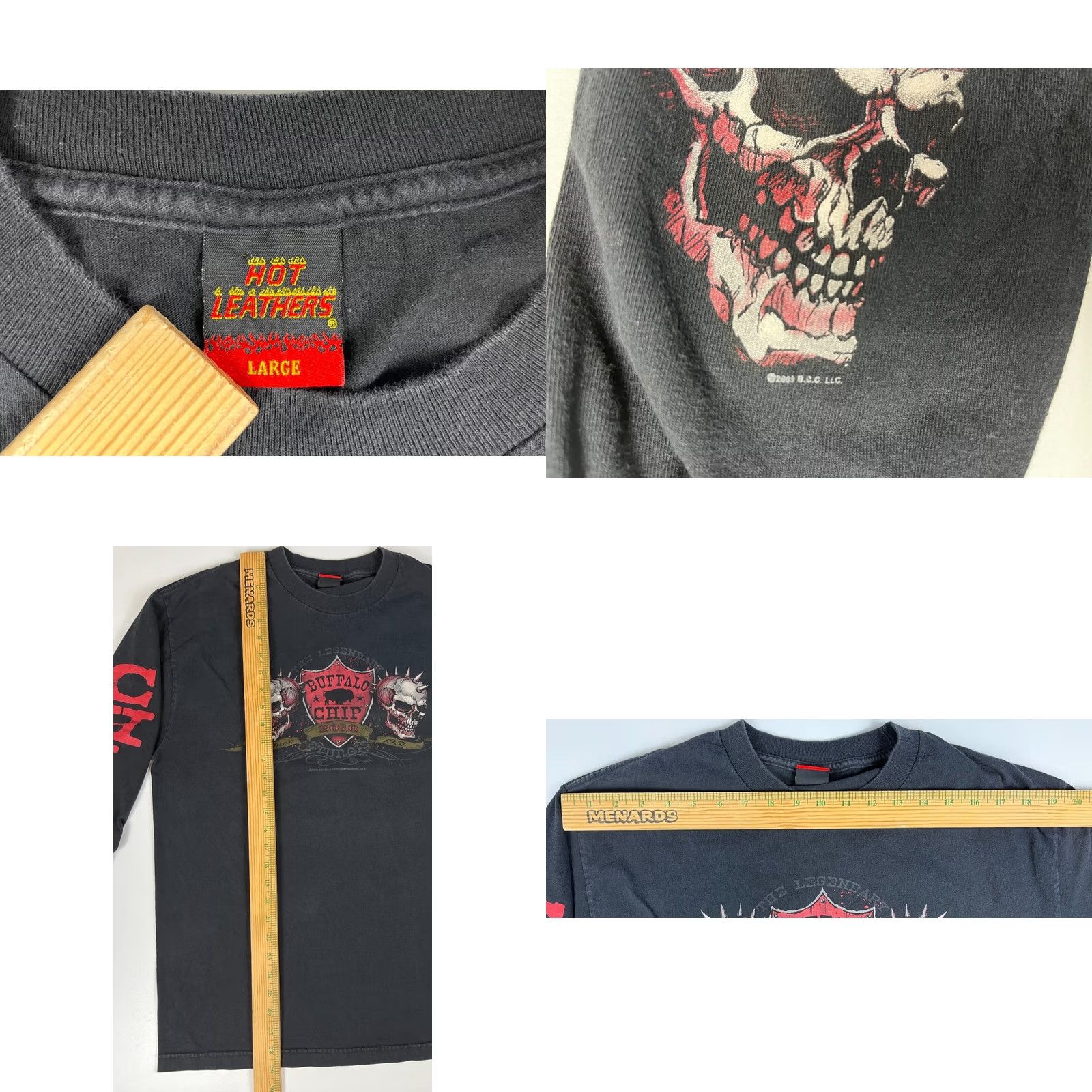 Vintage VINTAGE Hot Leathers Buffalo Chip The Legendary Sturgis Campground T-Shirt Mens Crew Neck Long Sleeve Black L Size 2010s 90s Biker Size US L / EU 52-54 / 3 - 8 Thumbnail