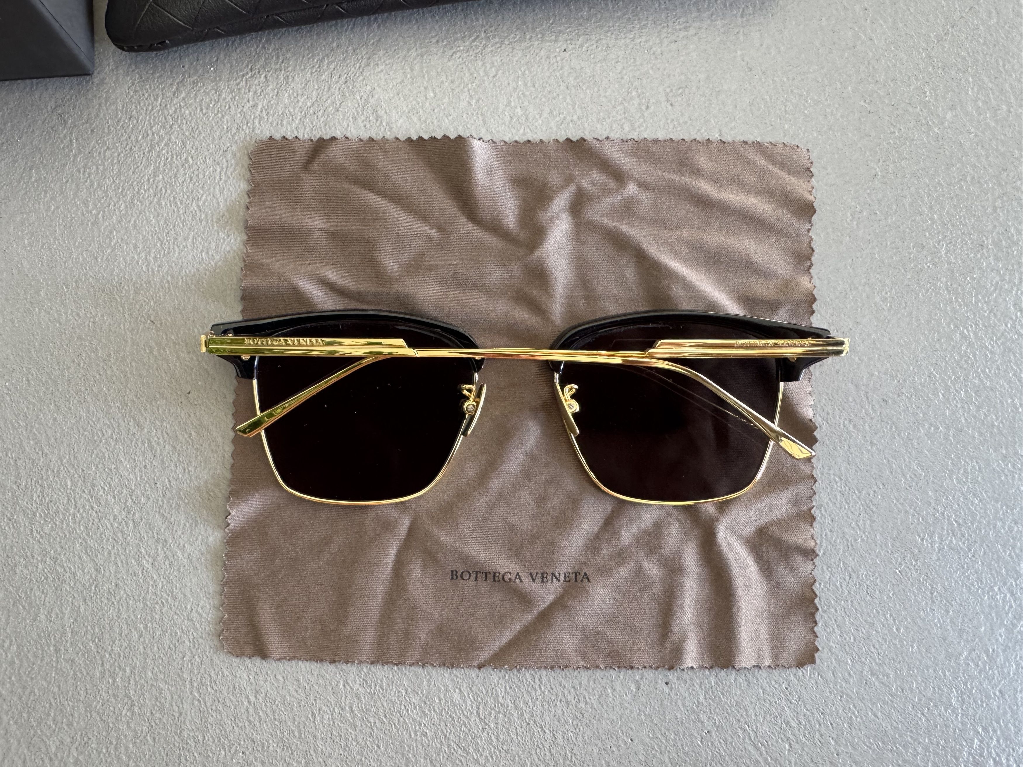 Bottega Veneta Bottega Veneta Wayfarer Sunglasses, Gold Frame, Brown Lenses Size ONE SIZE - 2 Thumbnail