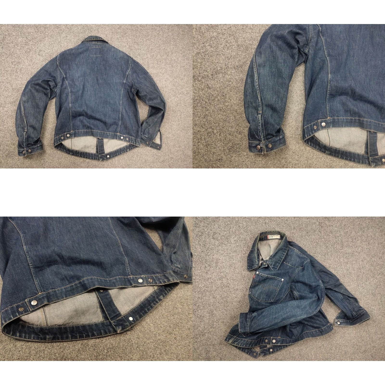 Levi's VINTAGE Levi's Trucker Jacket Denim Blue Pocket Faded 90s 00's Engineered Jeans Style: Biker, Button Closure, Mid-Length, Regular Fit Mens Jacket Size US 31 - 9 Thumbnail