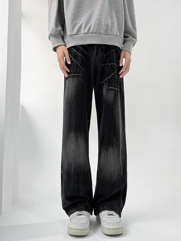 Japanese Brand Retro loose straight washed micro flared jeans Size US 32 / EU 48 - 6 Thumbnail