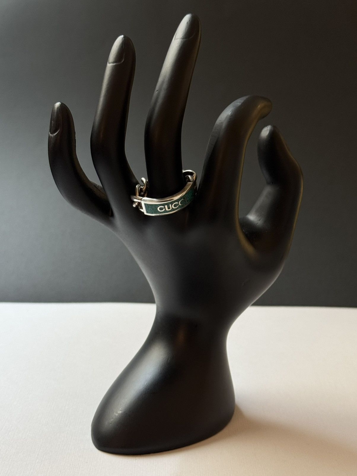 Gucci Gucci .925 Silver Turquoise Chain Ring Size ONE SIZE - 7 Thumbnail