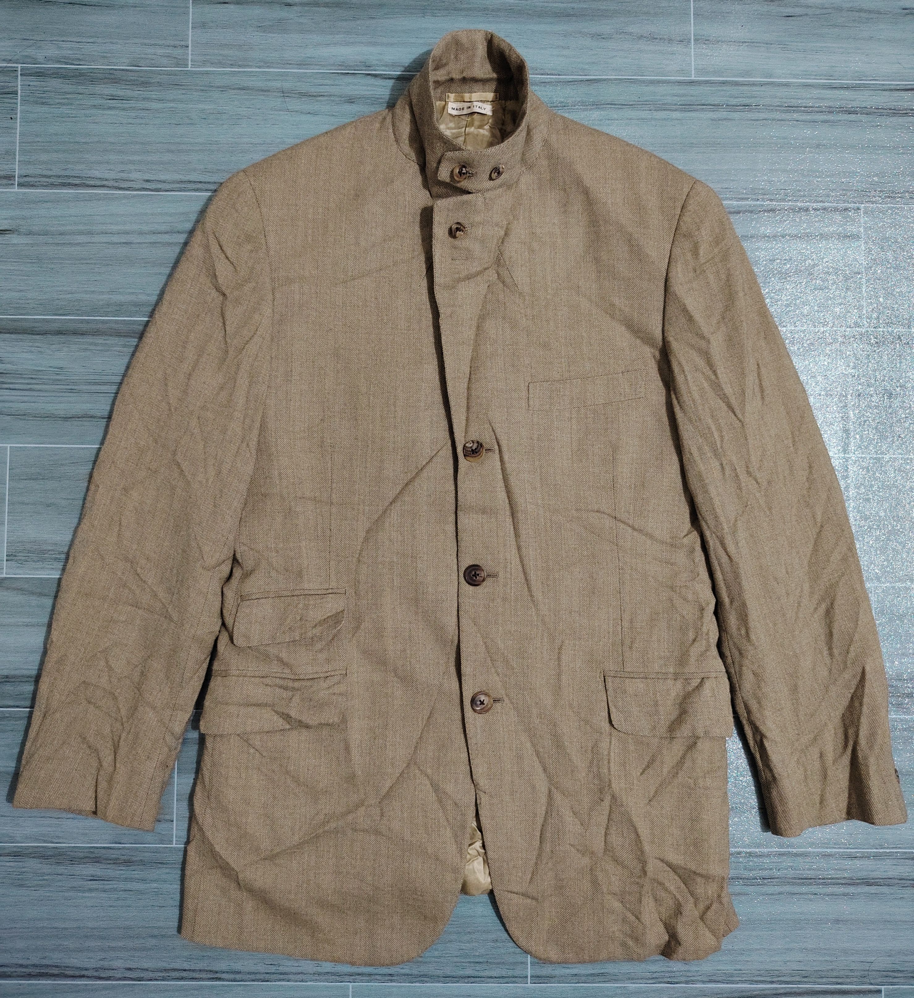 Hermes HERMES - Archive - Wool Herringbone Lace-Up Coat Size 48S - 1 Thumbnail