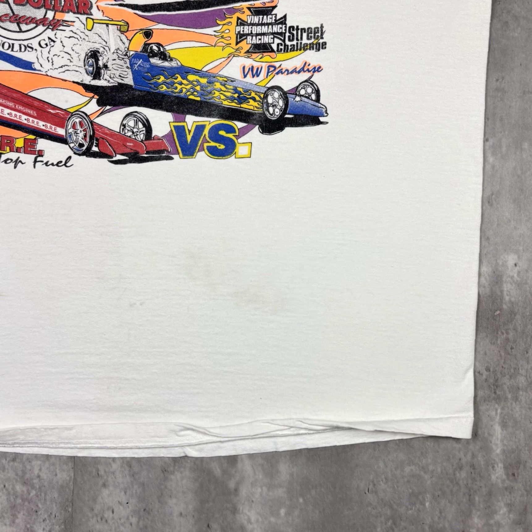 Fruit Of The Loom VINTAGE Hot Rod Car Promo T Shirt White Double Sided Adult XL 2000s Size US XL / EU 56 / 4 - 7 Thumbnail