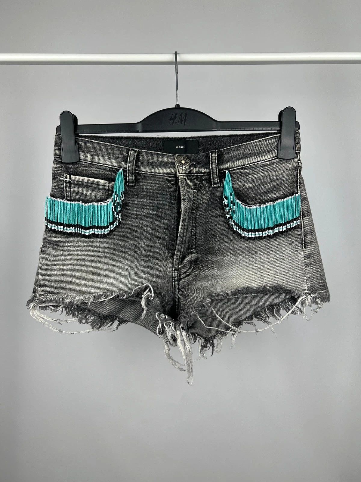 Alanui Alanui Cotton Cut-Off Embellishment Jeans Denim Shorts Size 28" / US 6 / IT 42 - 1 Thumbnail