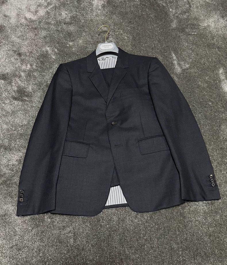 Thom Browne Size 0 Charcoal black suit 2503-Nextarrow