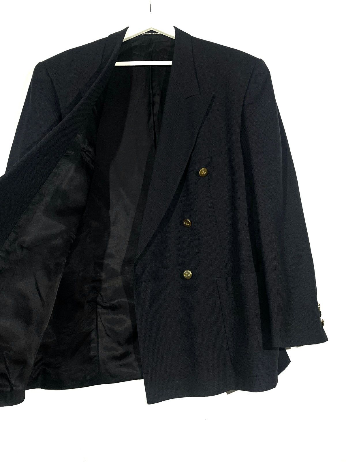Lacoste Vintage Double-Breasted Blazer Gold Button 54/XL