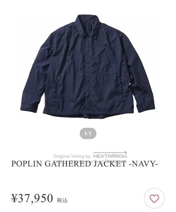 poplin gathered jacket in navy color.