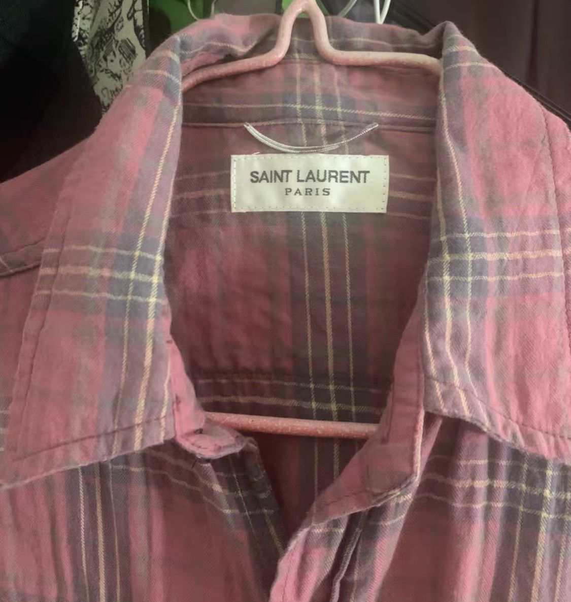 Saint Laurent Paris × Yves Saint Laurent Saint Laurent SLP pink plaid shirt 2409-Nextarrow Size US S / EU 44-46 / 1 - 3 Thumbnail