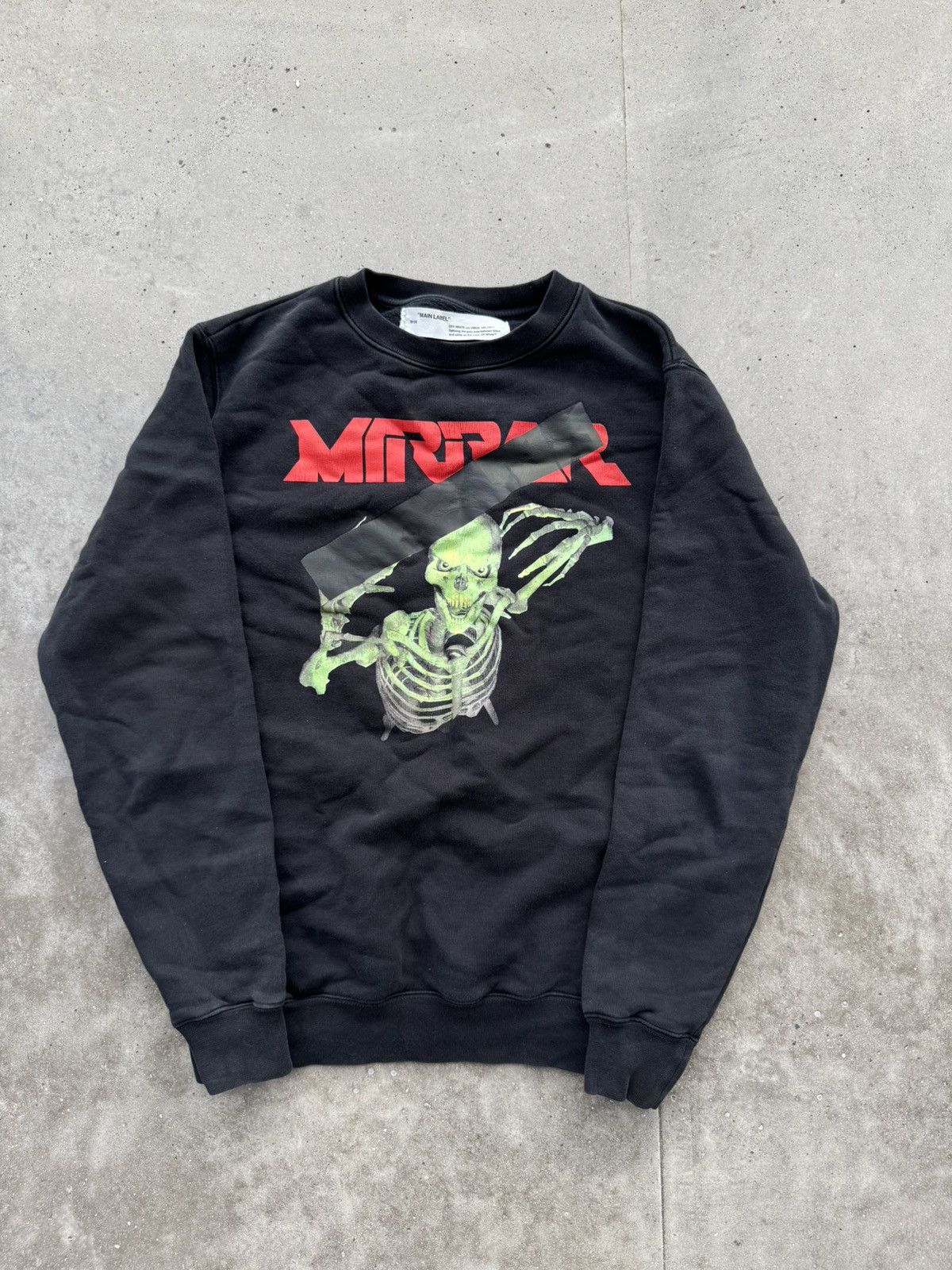 OFF-WHITE Skeleton Mirror Crewneck hype streetwear rare