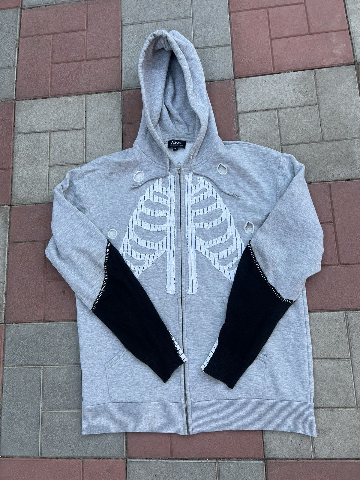 A.P.C. × Vintage A.P.C. Zip Up Hoodie Skeleton Bones Size US M / EU 48-50 / 2 - 3 Thumbnail