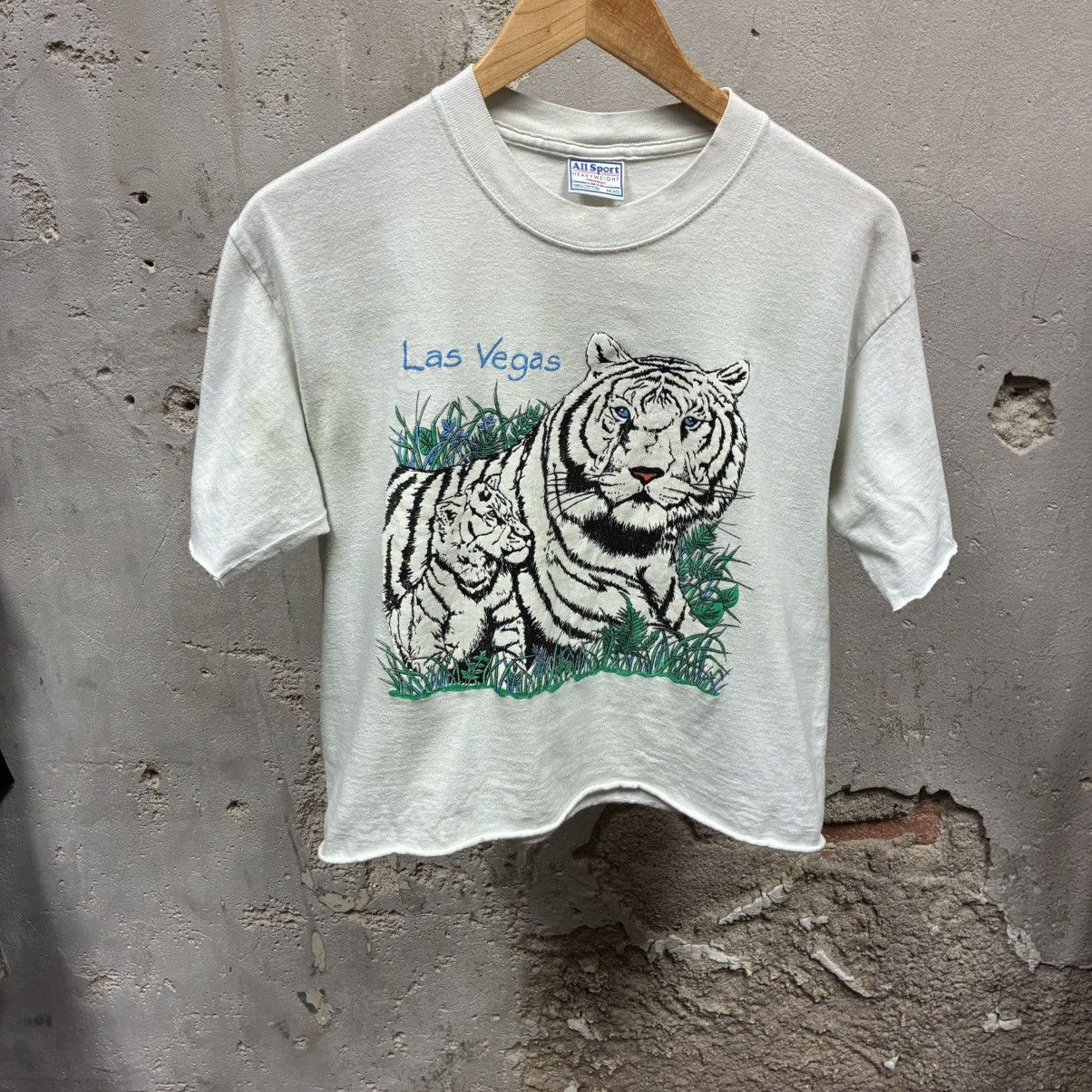 Vintage Vintage 1990s Las Vegas Nevada White Tiger Puff Paint Tee Size M / US 6-8 / IT 42-44 - 1 Thumbnail