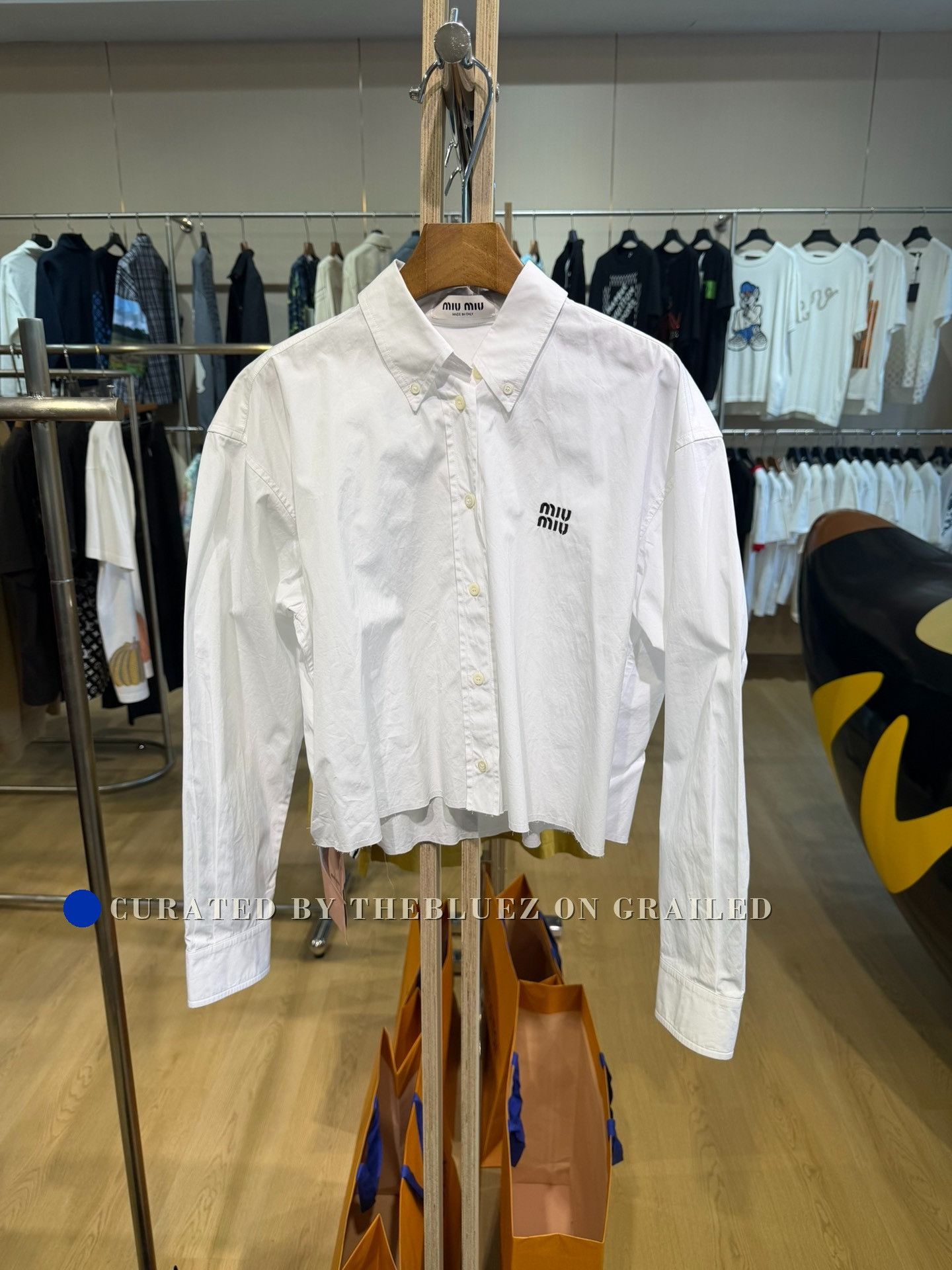Miu Miu Miumiu White Embroidered Shirt Size S / US 4 / IT 40 - 1 Thumbnail