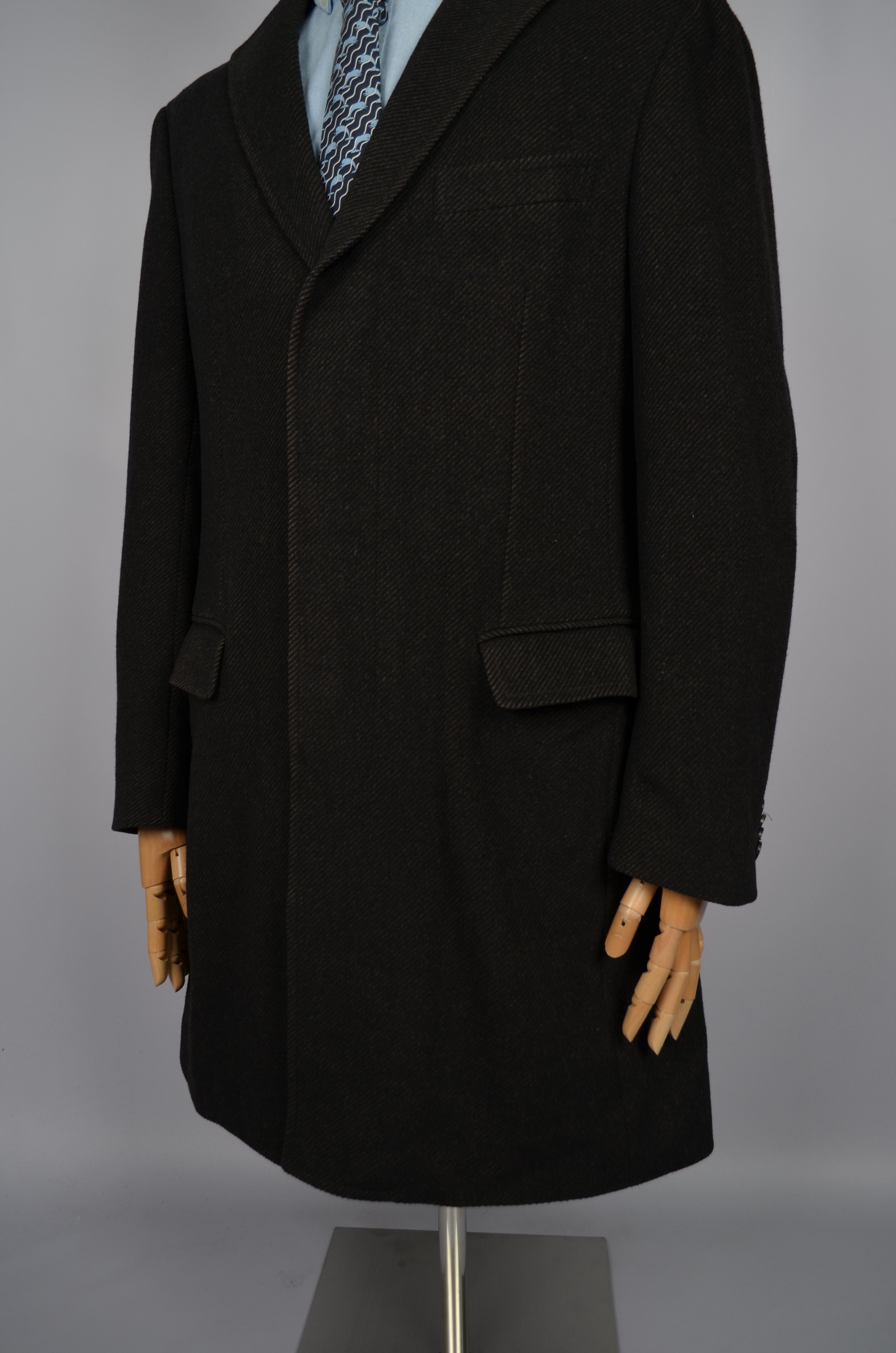 Designer × Z Zegna Z Zegna 100% Wool Black/Brown Pea Car Coat Jacket Sz 50/M Size US M / EU 48-50 / 2 - 4 Thumbnail