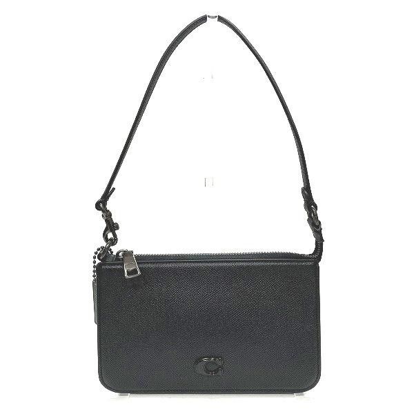 image of Coach Leather Pouch Bag in Black, Women's