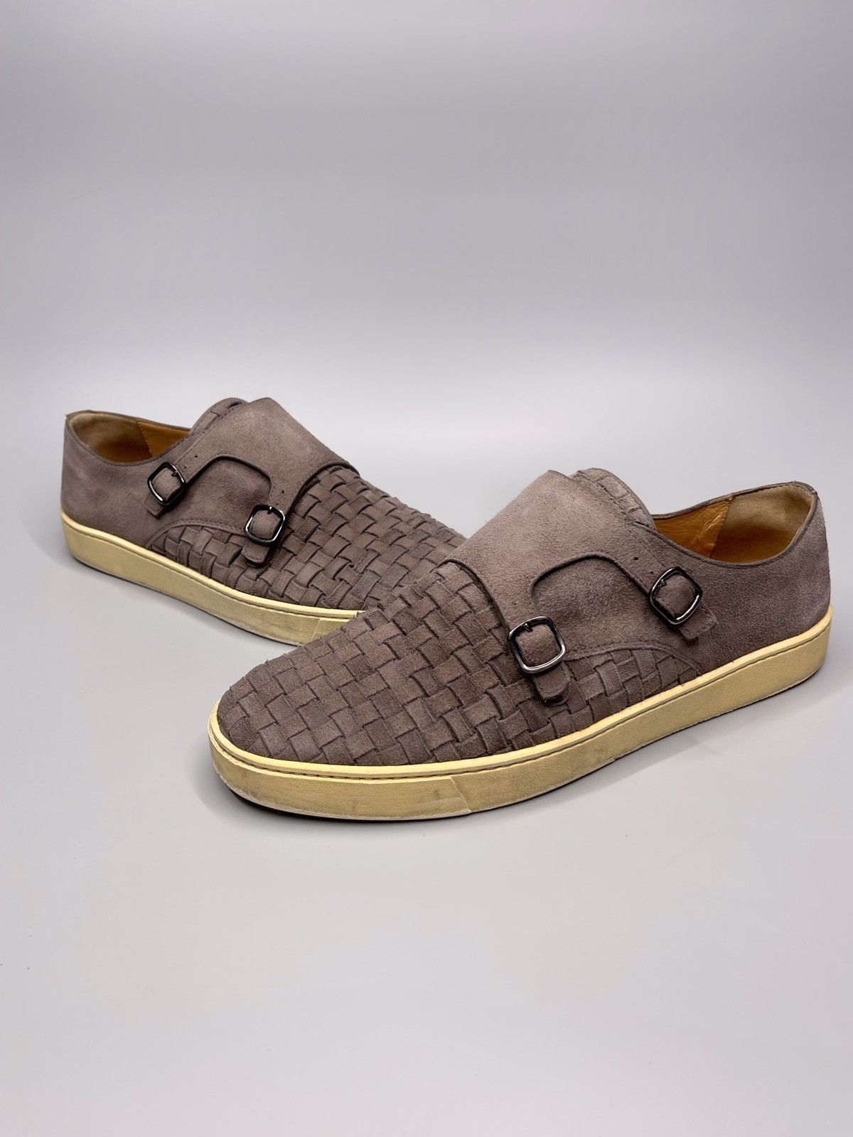 Santoni Santoni Double Monk Strap Suede Sneakers Low Top Size US 10 / EU 43 - 2 Thumbnail