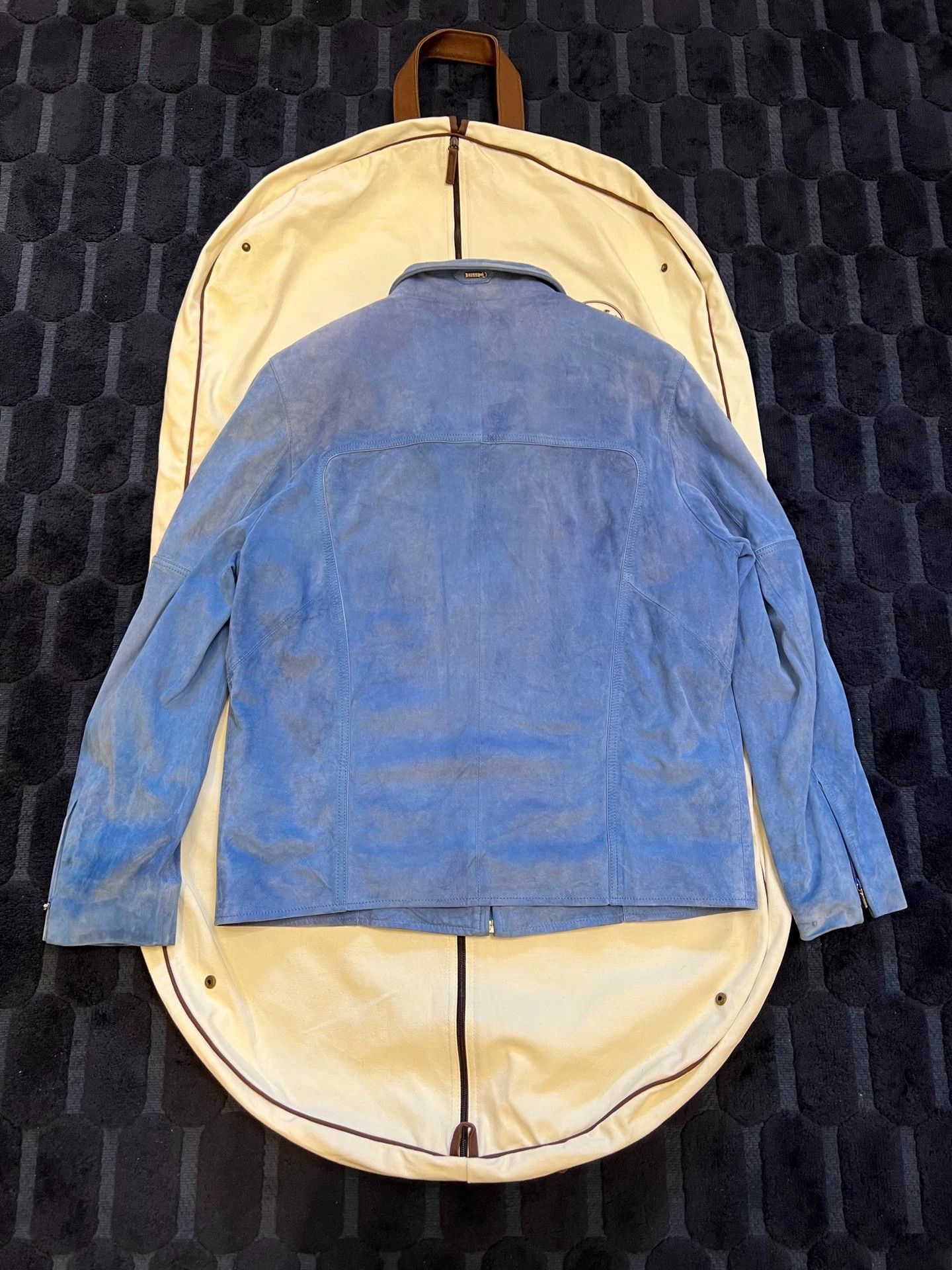 Zilli Zilli nubuck shoulder pad sky blue 46-48 pre-owned Size US L / EU 52-54 / 3 - 2 Thumbnail