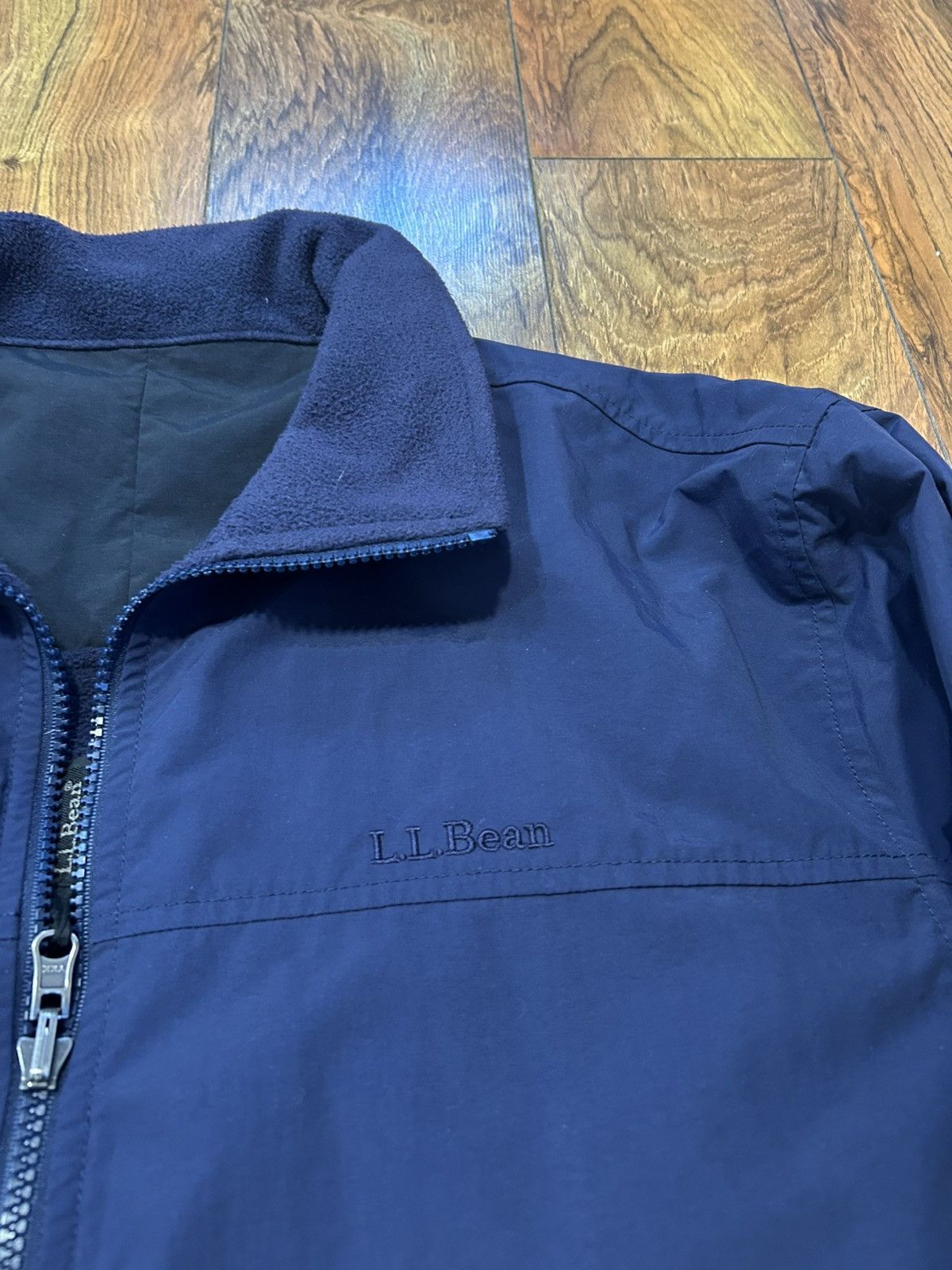 L.L. Bean Vintage LL Bean Reversible Fleece Nylon Jacket Navy Mens XL Size US L / EU 52-54 / 3 - 3 Thumbnail