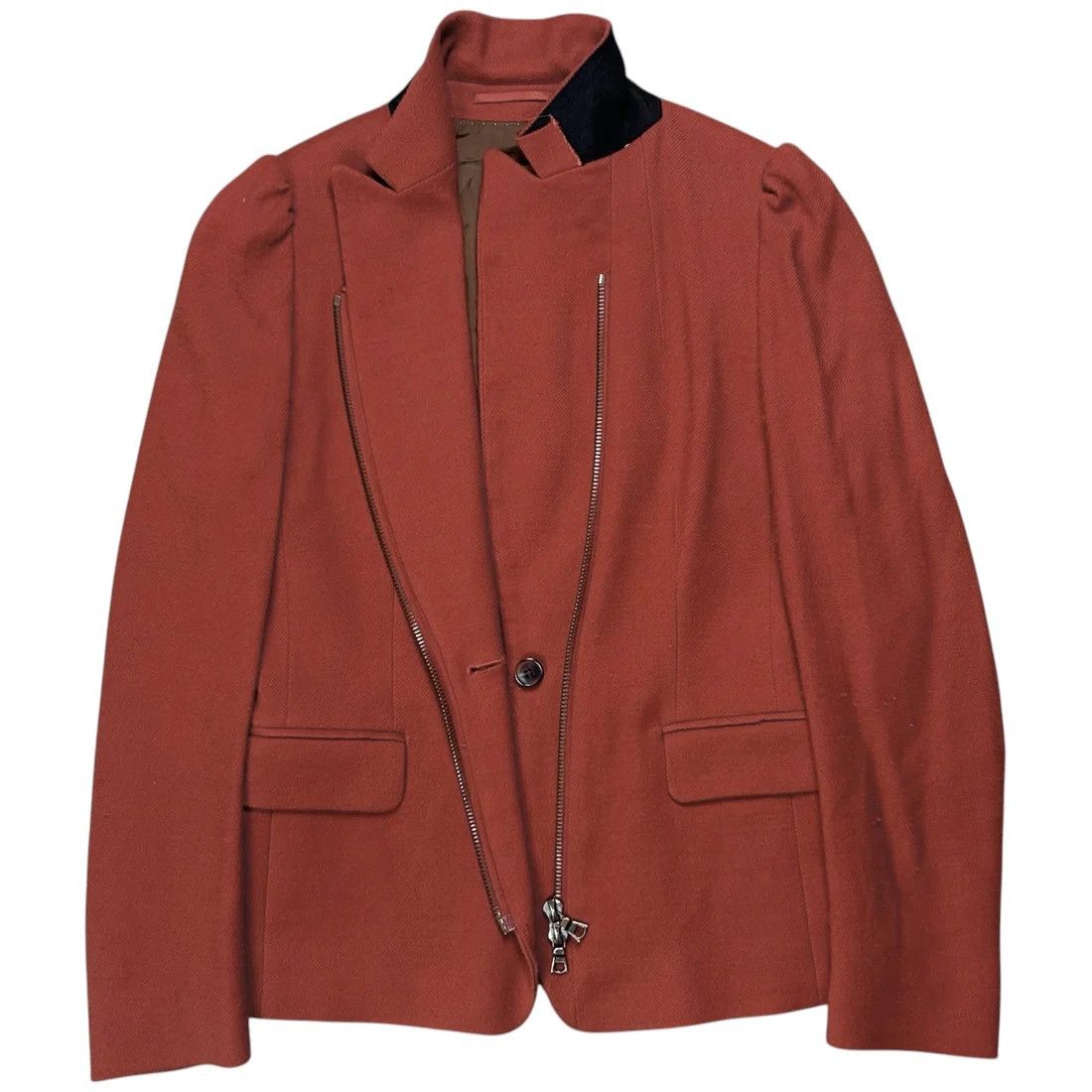 Dries Van Noten Dries Van Noten Zip Brushed Wool Blazer - AW11 Size US XS / EU 42 / 0 - 1 Thumbnail