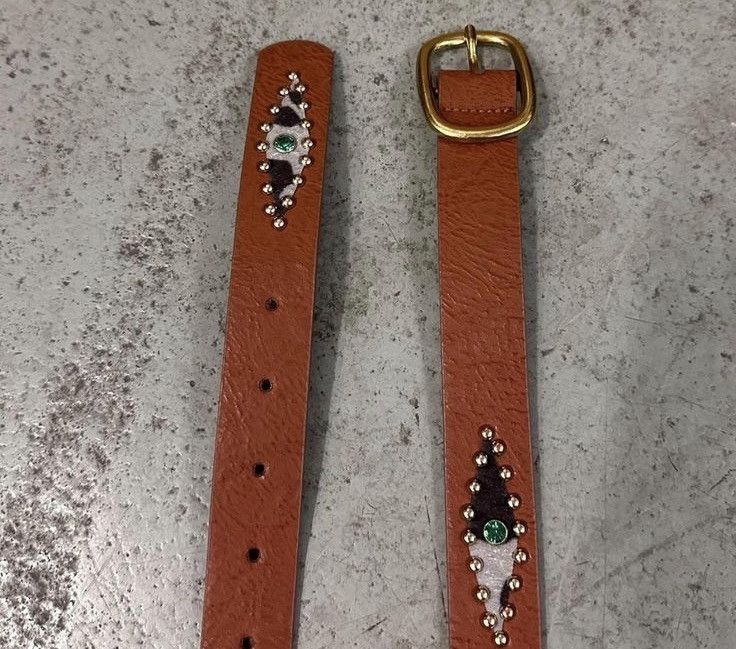 Japanese Brand Brown studded western style 102 cm Size 34 - 11 Thumbnail