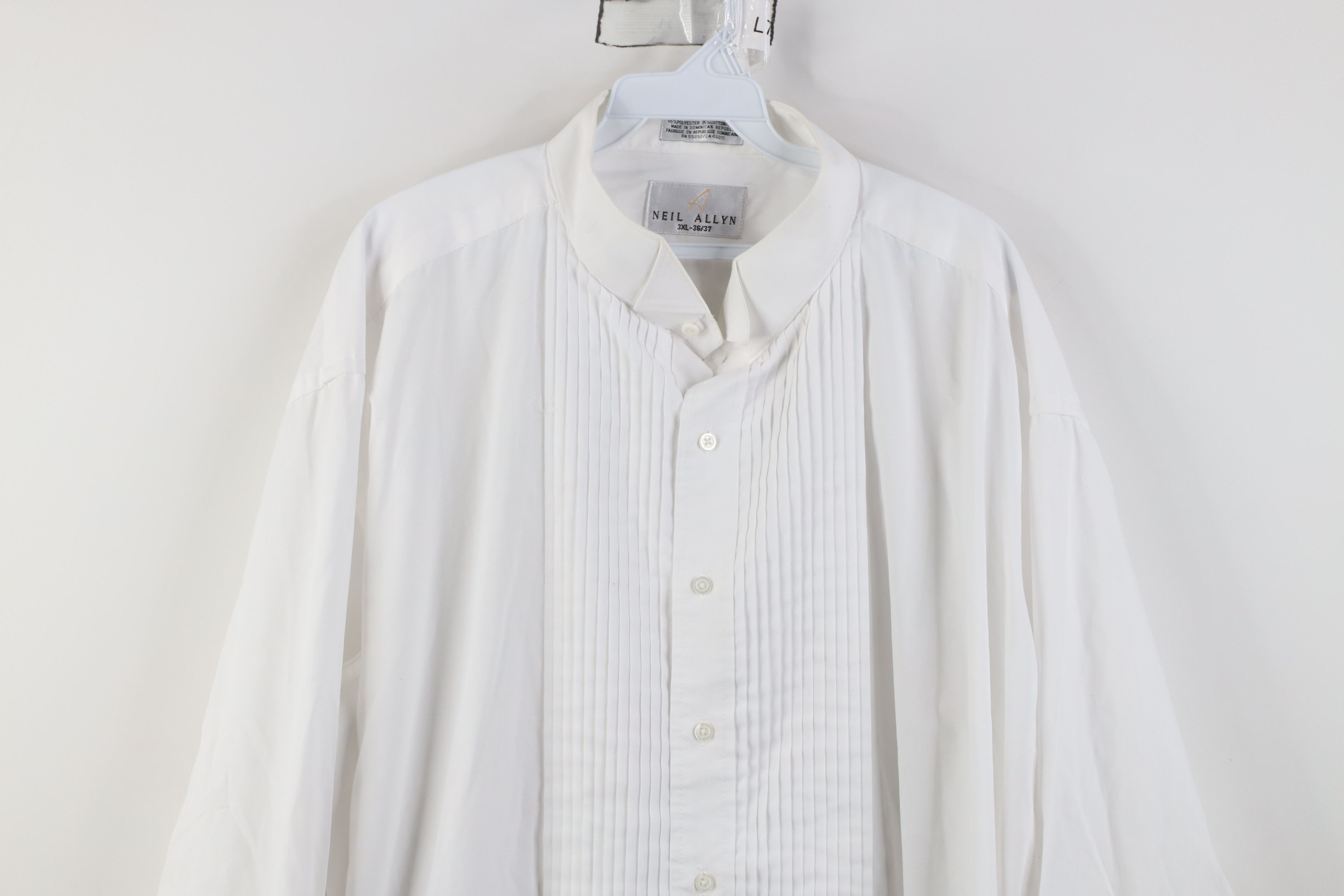 Vintage Vintage 90s Streetwear Formal Tuxedo Button Shirt White Size US XXL / EU 58 / 5 - 2 Thumbnail
