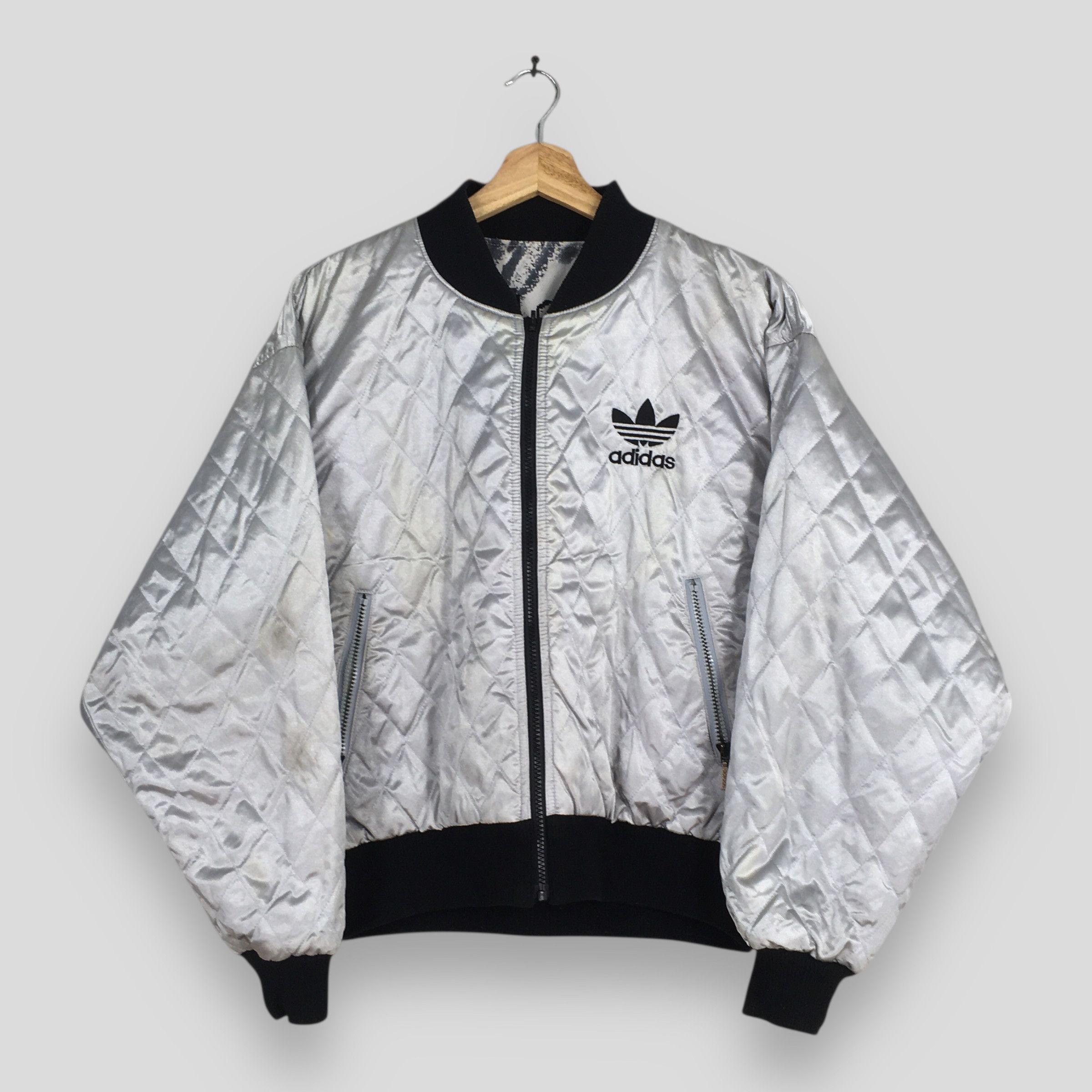 Adidas Vintage 1990s Adidas Trefoil Overprinted Quilted Jacket M Size US M / EU 48-50 / 2 - 6 Thumbnail