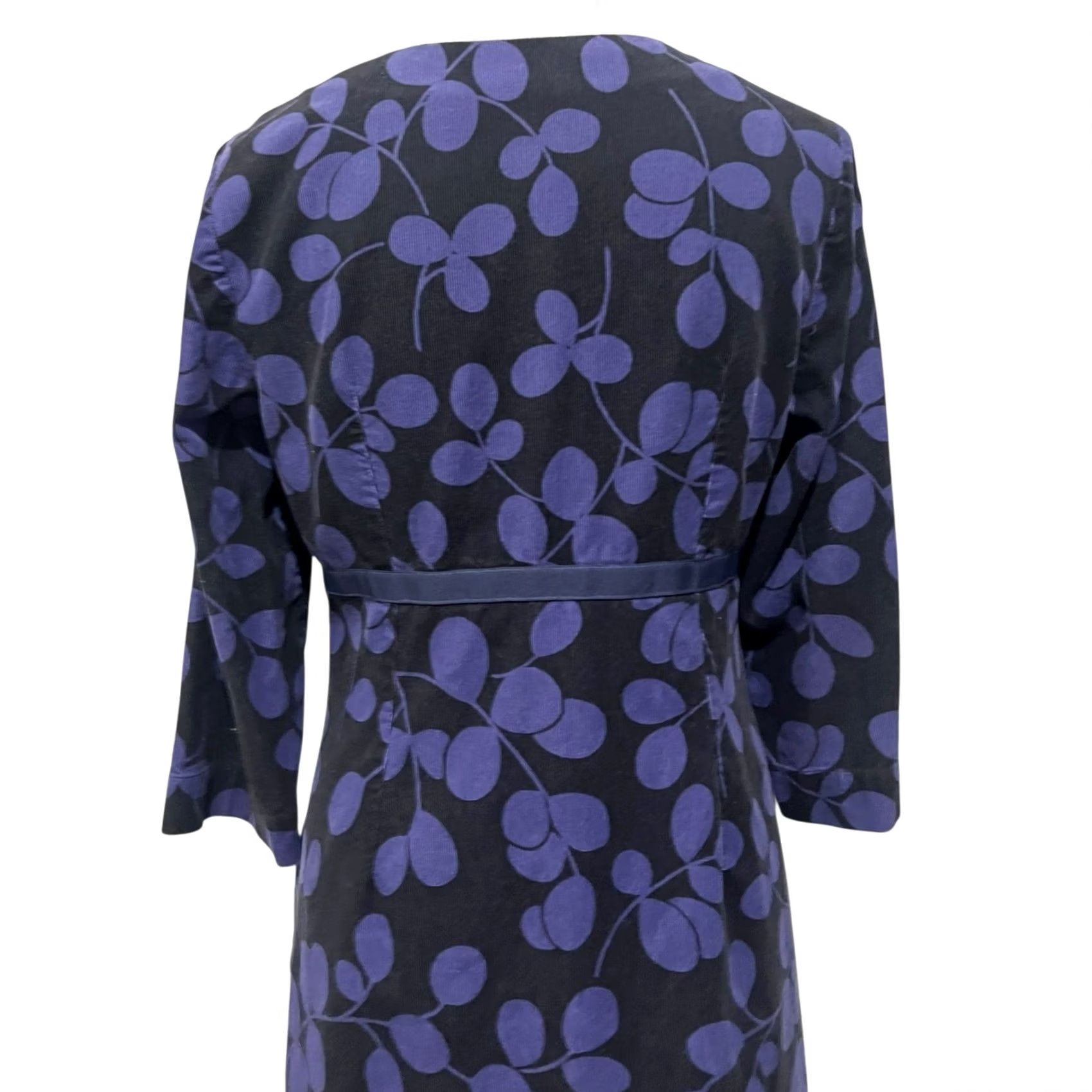 Boden Boden Corduroy Dress Purple Black Empire Waist Scoop Neck 3/4 Sleeve Women’s 8L Size Regular Knee Length Satin? Size M / US 6-8 / IT 42-44 - 7 Thumbnail