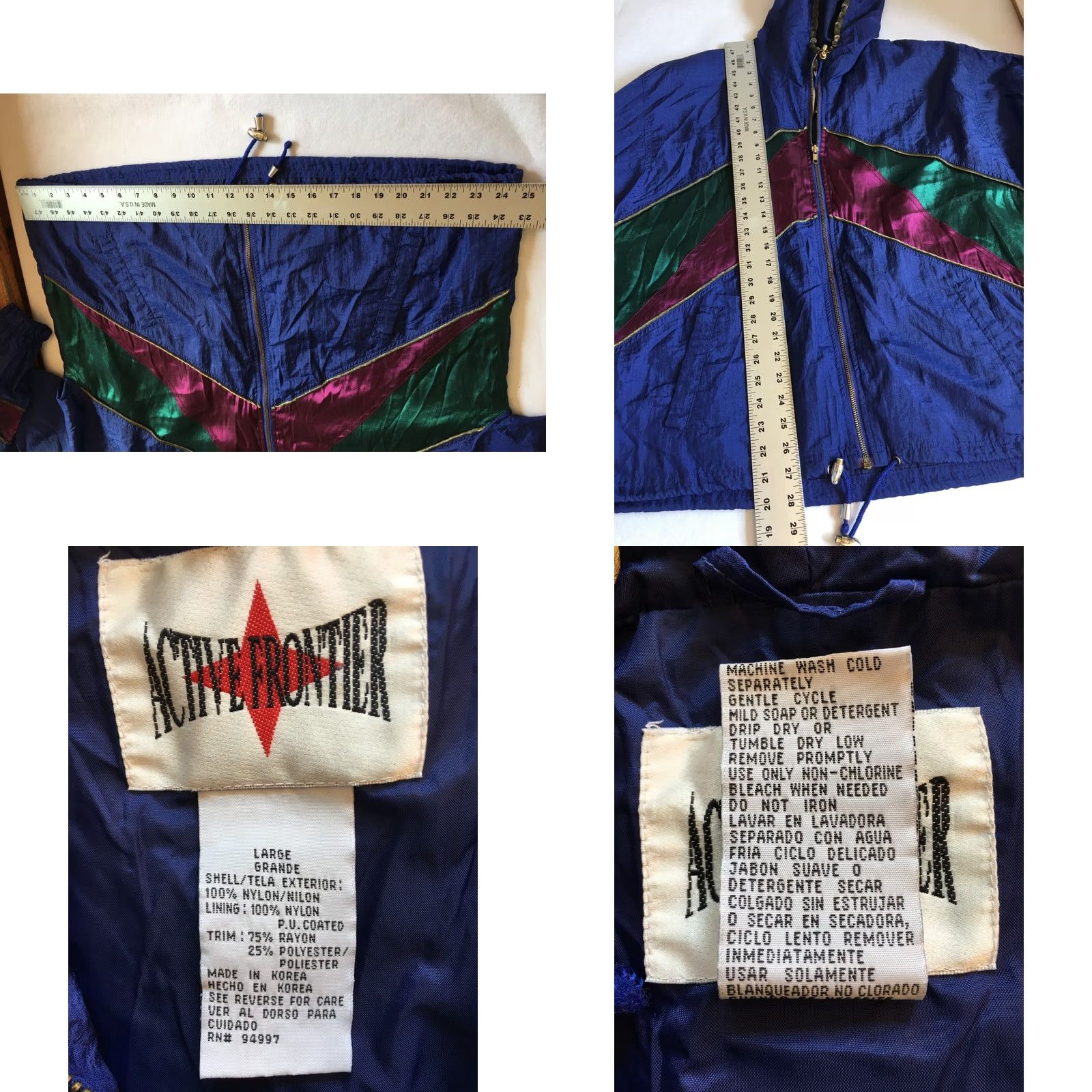 Etro VINTAGE Active Frontier Hooded Jacket Womens Large Blue Lined Zip Jacket Size L / US 10 / IT 46 - 8 Thumbnail