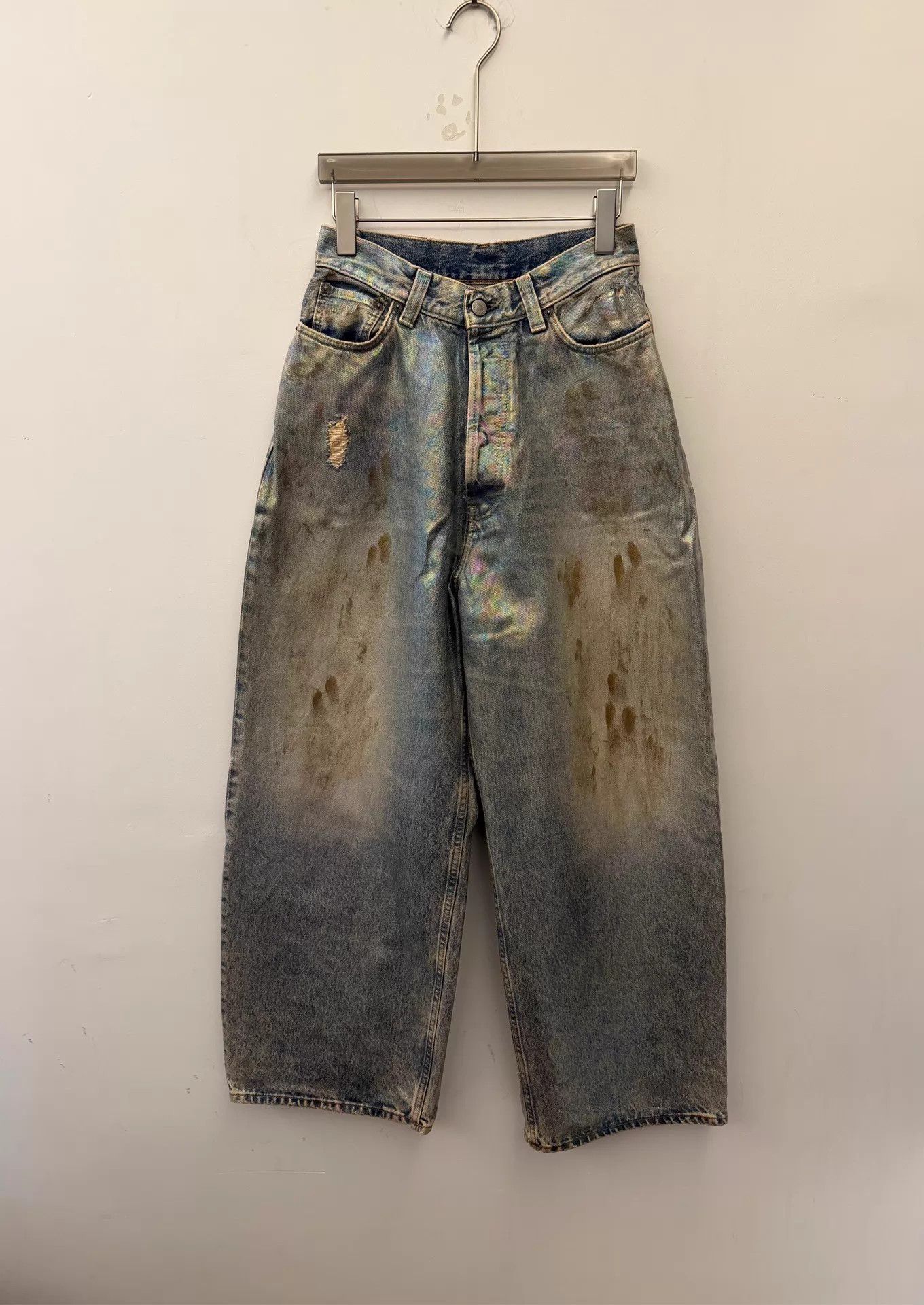 Acne Studios Acne SS25 Vintage Rainbow Dyed Wide-Leg Mid-Blue Jeans Size 24" / US 00 / IT 34 - 1 Thumbnail