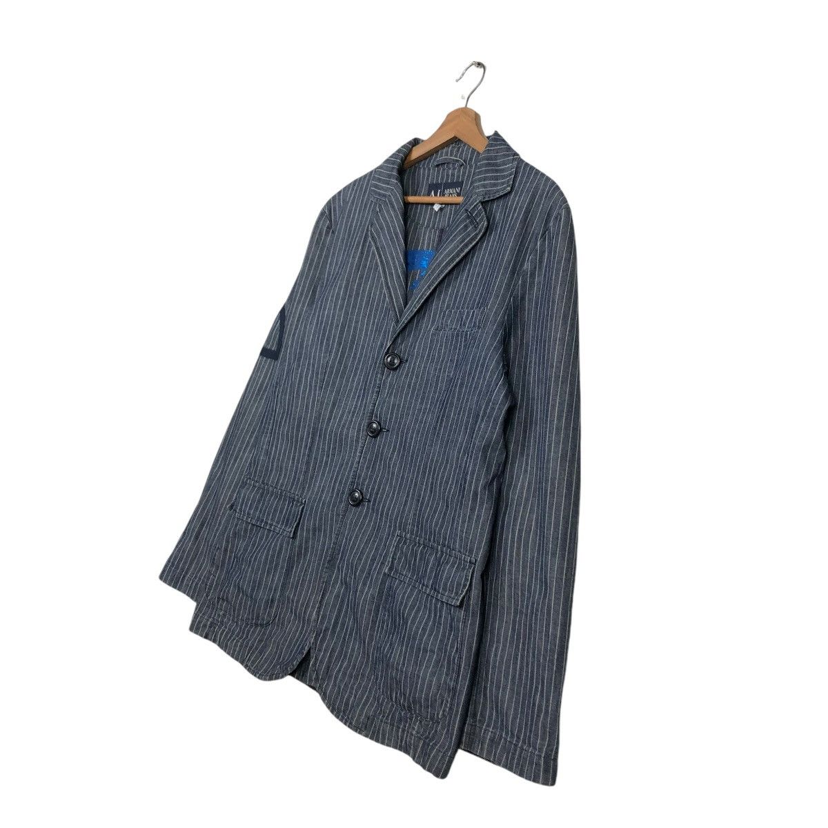 Vintage 🔥VINTAGE HICKORY CHORE WORKER JACKET ARMANI JEANS INDIGO Size US M / EU 48-50 / 2 - 4 Thumbnail