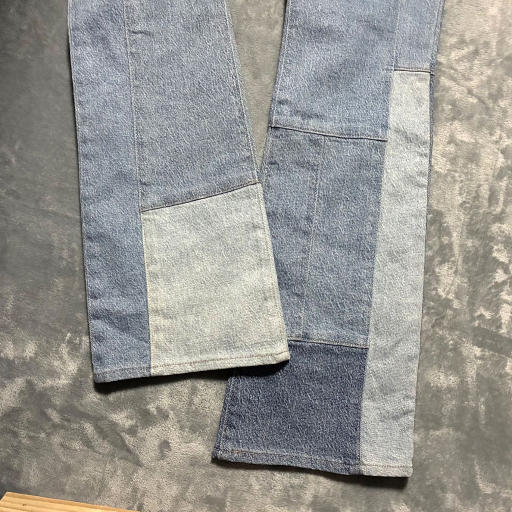 Levi's EUC Levi's Wedgie Bootcut Patchwork Jeans Blue Multi Colorblock Women's 23 Size 40" / US 18 - 3 Thumbnail