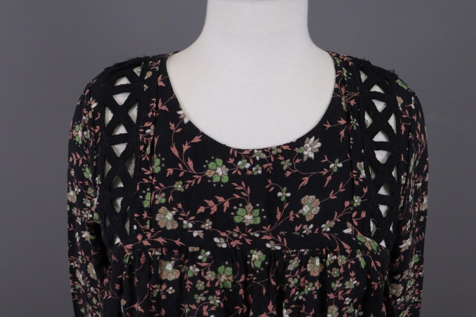 Wilkes Bashford BA&SH Fraja Black Floral A-Line Short Dress Size 0 Size XS / US 0-2 / IT 36-38 - 2 Thumbnail