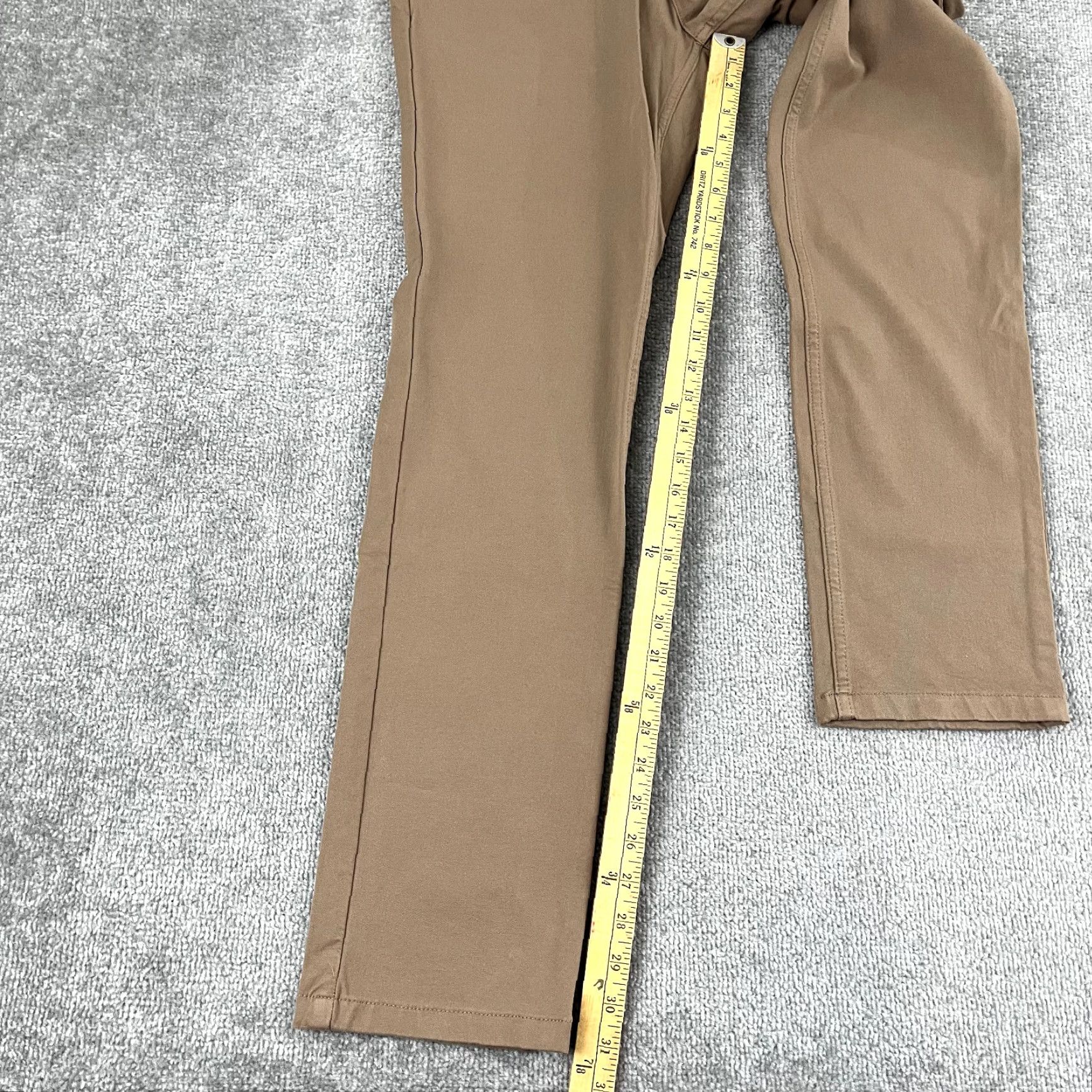 Vintage MUSGY Pants Mens 33 x 32 Belmonts Chino Brown Straight Stretch Career Office Size US 33 - 5 Thumbnail