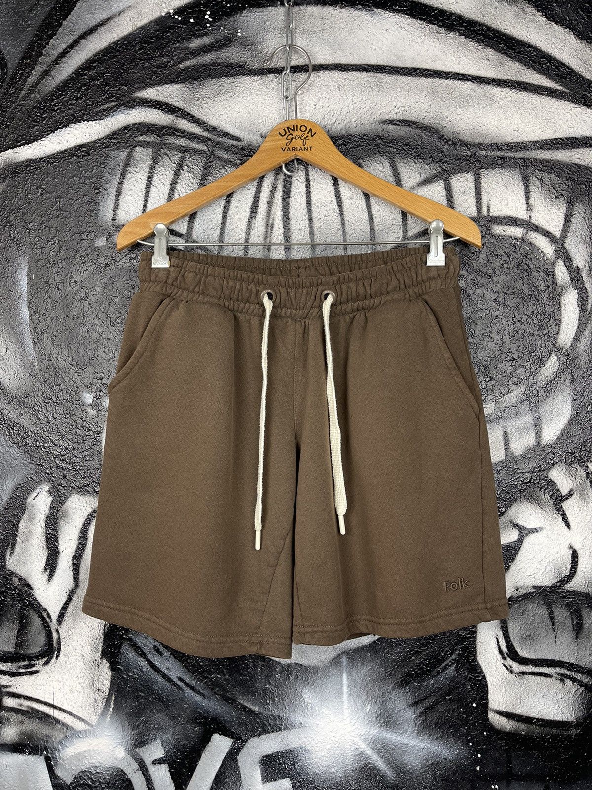 Folk Folk Brown Cotton Embroidered Logo Casual Shorts Men’s Size S/M Size US 32 / EU 48 - 2 Thumbnail