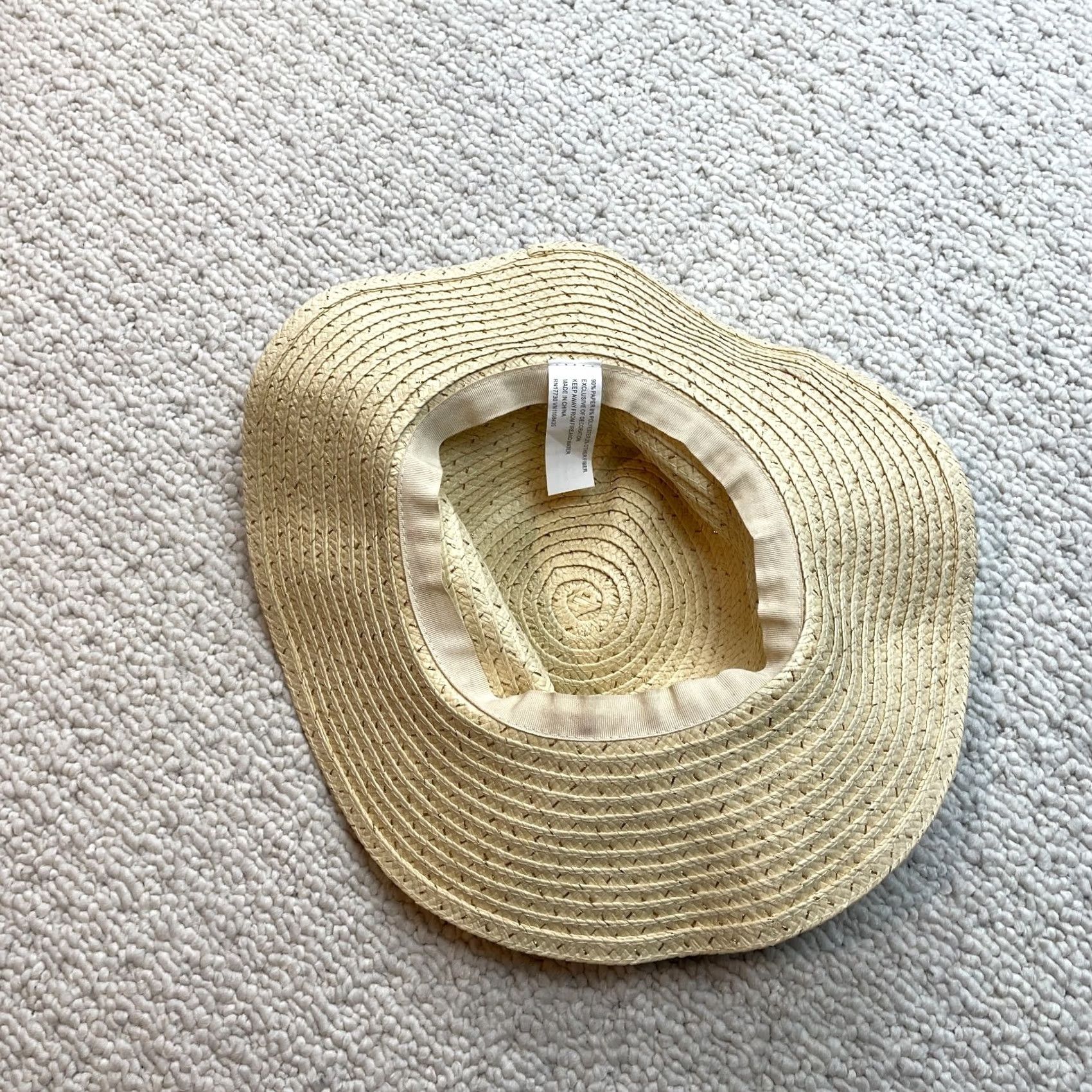 Pinko Unbranded Floppy Hat Brim with Pink Poofs Women Folding Summer Beach Sun Straw Hat Yellow, Sun Hat, Women, One Size Size ONE SIZE - 5 Thumbnail