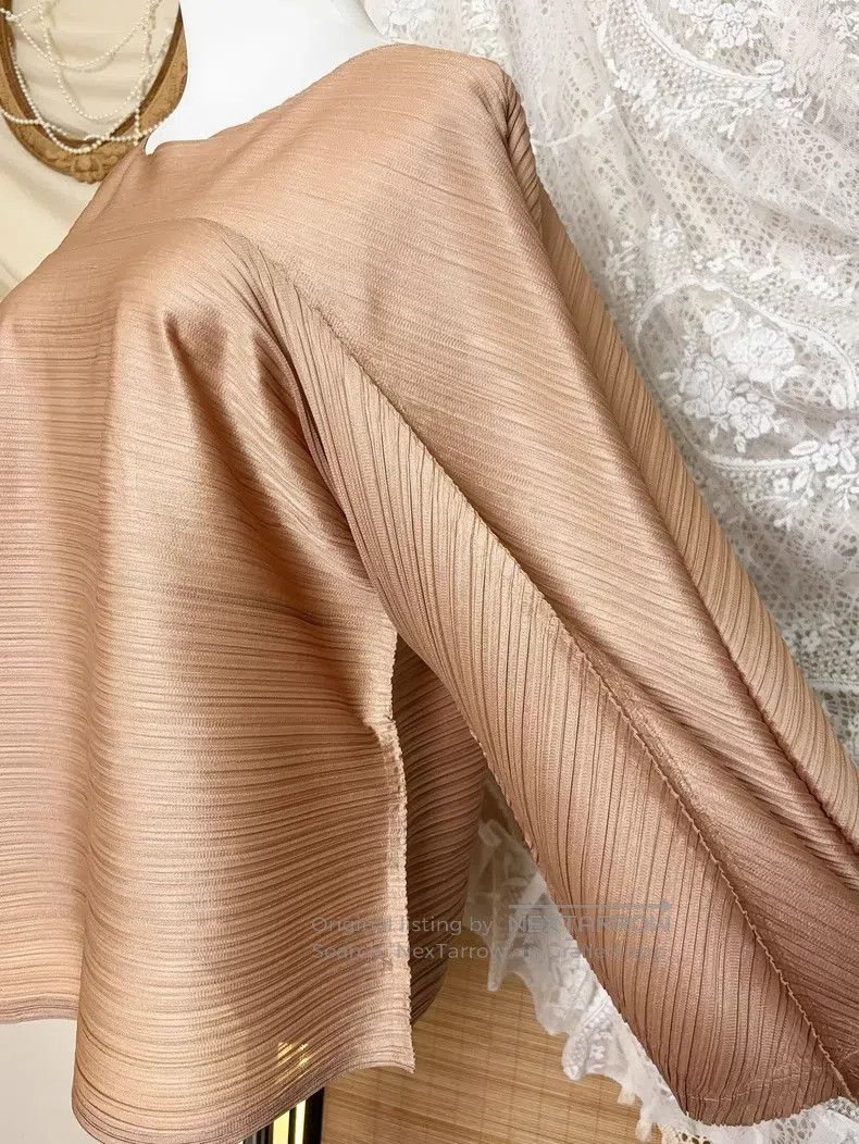 Issey Miyake Issey Miyake Salmon Pink Horizontal Pleated Long Sleeve To Size L / US 10 / IT 46 - 5 Thumbnail