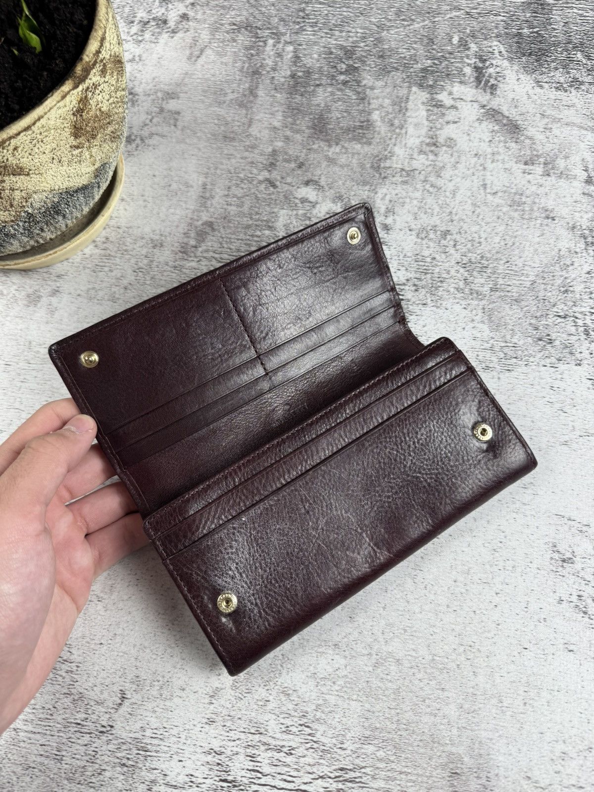 Mulberry Mulberry Oxblood Continental Tree Vintage Genuine Leather Wallet Purse Size ONE SIZE - 5 Thumbnail