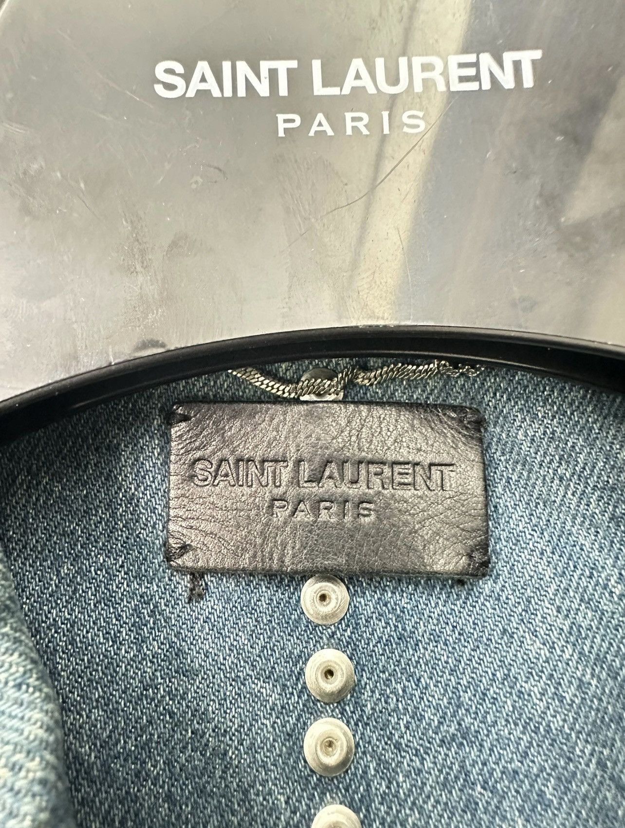 Saint Laurent Paris *RARE* Saint Laurent SS15 Runway Chrystal Denim Jacket Size US S / EU 44-46 / 1 - 7 Thumbnail
