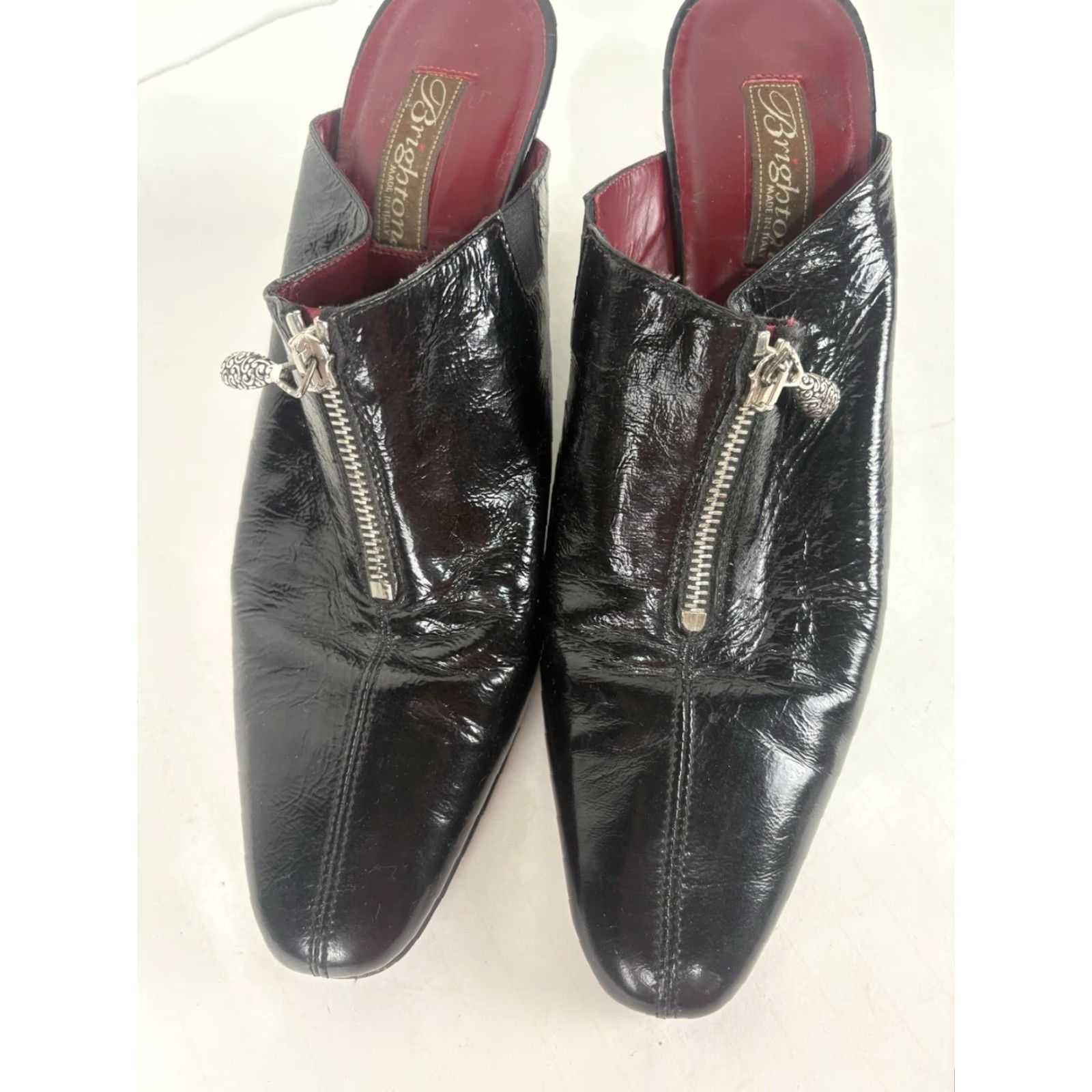 Brighton VINTAGE Brighton Women's Wedge Mule 3in Patent Leather Black Size 10M Casual Workwear Size US 10 / IT 40 - 2 Thumbnail