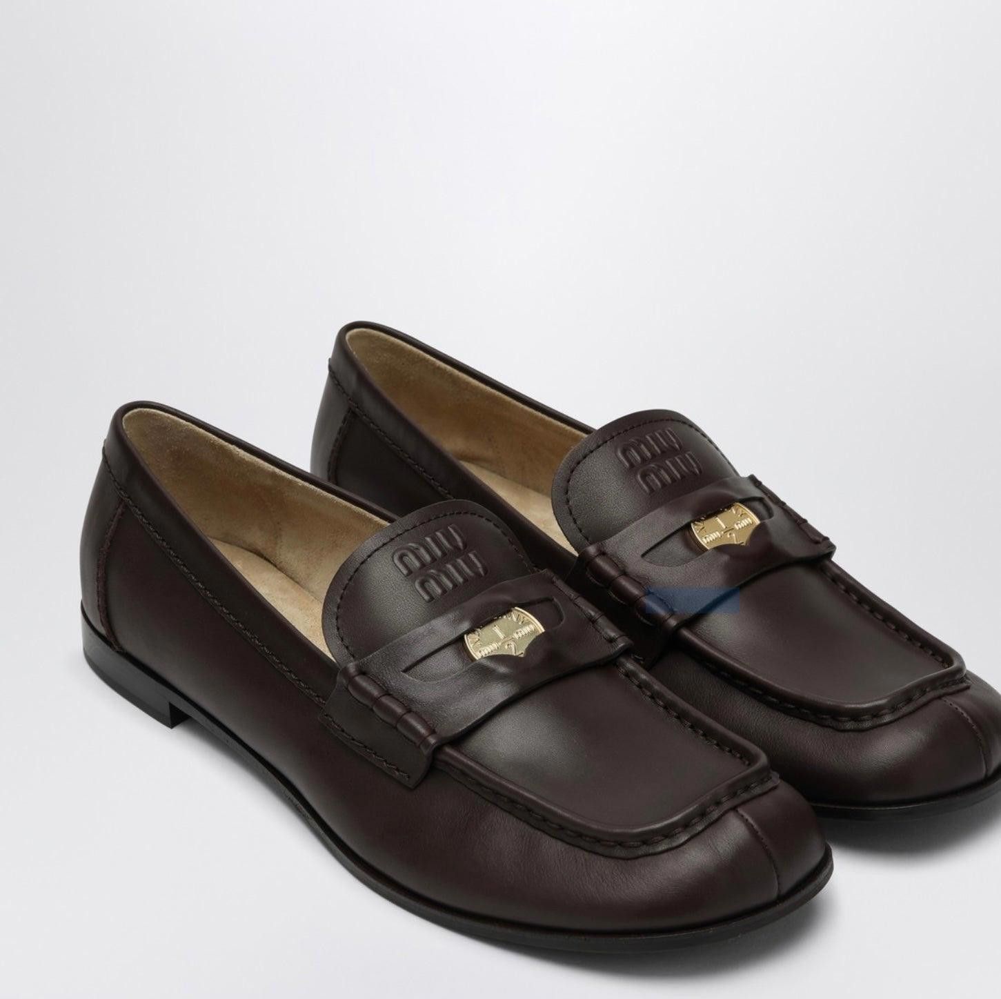 Miu Miu Miu Miu leather loafers with penny size 37 Size ONE SIZE - 2 Thumbnail