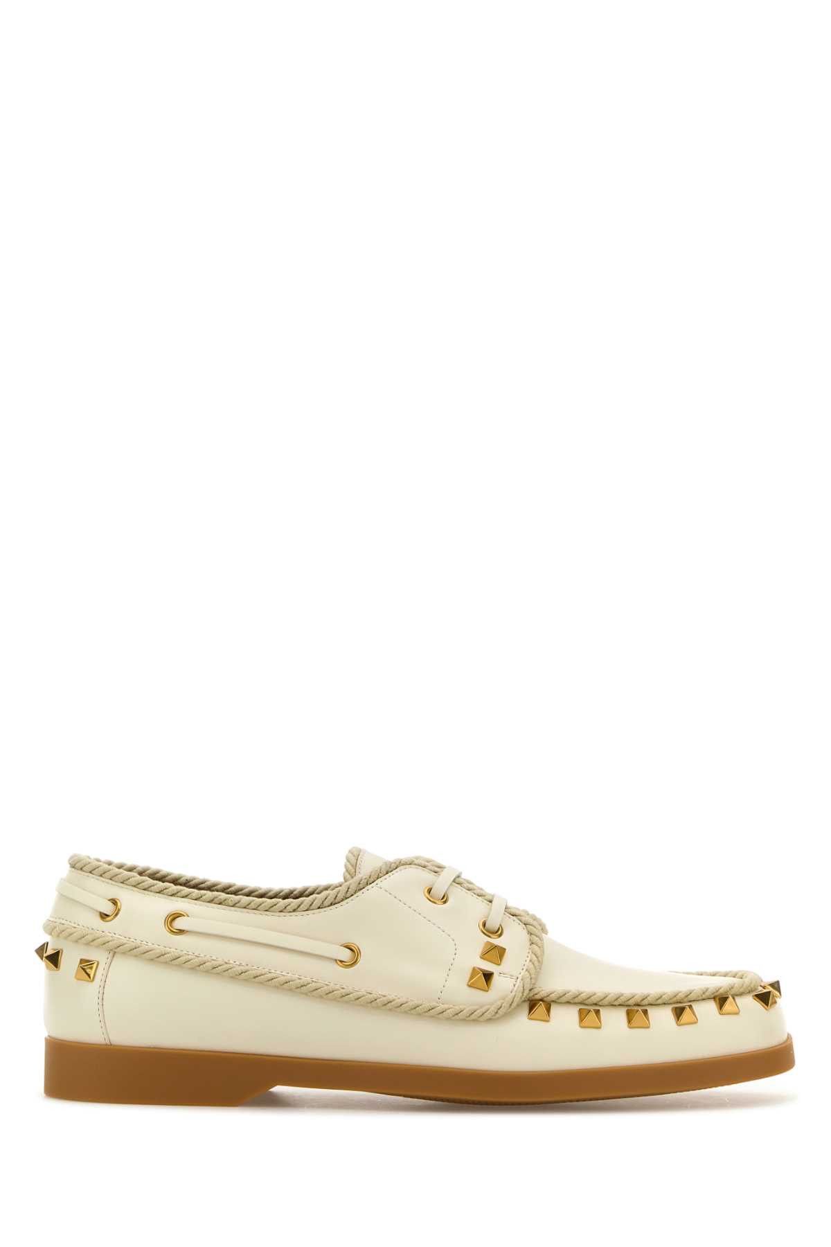 Valentino Ivory Leather Lace-Up Shoes Size US 9 / IT 39 - 1 Thumbnail