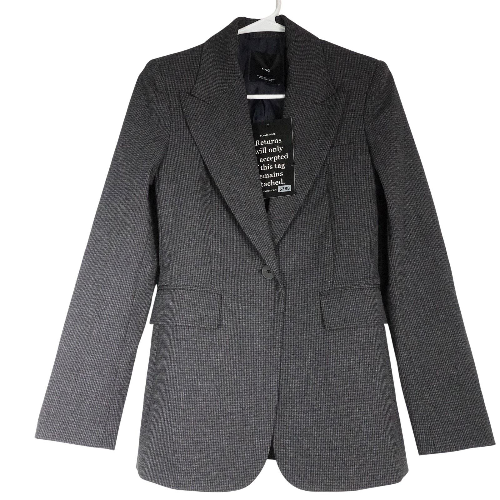 Mango MNG Textured Charcoal Gray Women's XXS Blazer Size XXS / US 00 / IT 34 - 1 Thumbnail