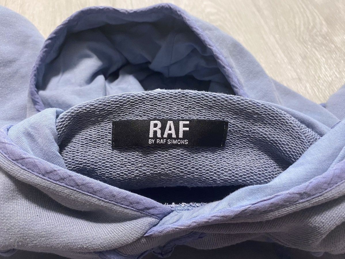 Raf by Raf Simons Raf Simons Distressed Blue Cotton Hoodie Embroidered Logo Size US L / EU 52-54 / 3 - 14 Thumbnail