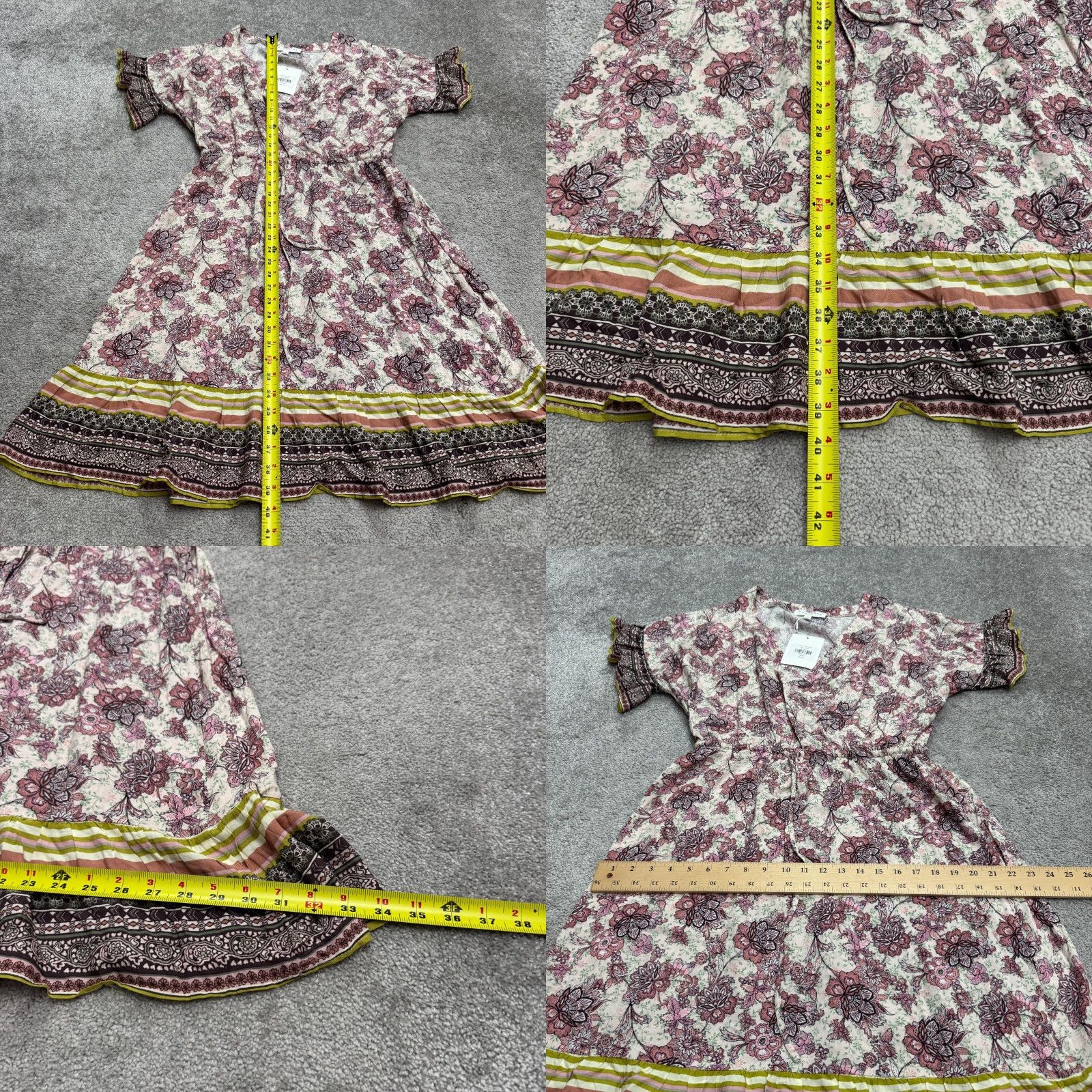 Vintage Downeast Kaftan Tunic Dress Mauve Mix Floral Wrapped Mini Dress Women Medium NWT Size M / US 6-8 / IT 42-44 - 8 Thumbnail