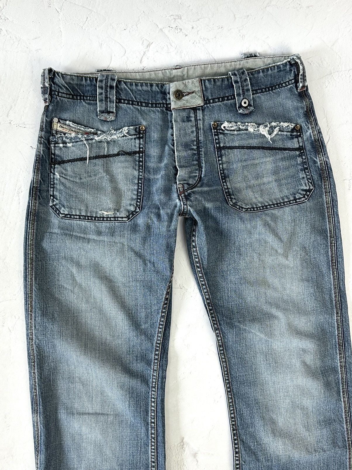 Diesel × If Six Was Nine × Vintage Vintage Diesel Distressed Blue Jeans Size US 33 - 4 Thumbnail