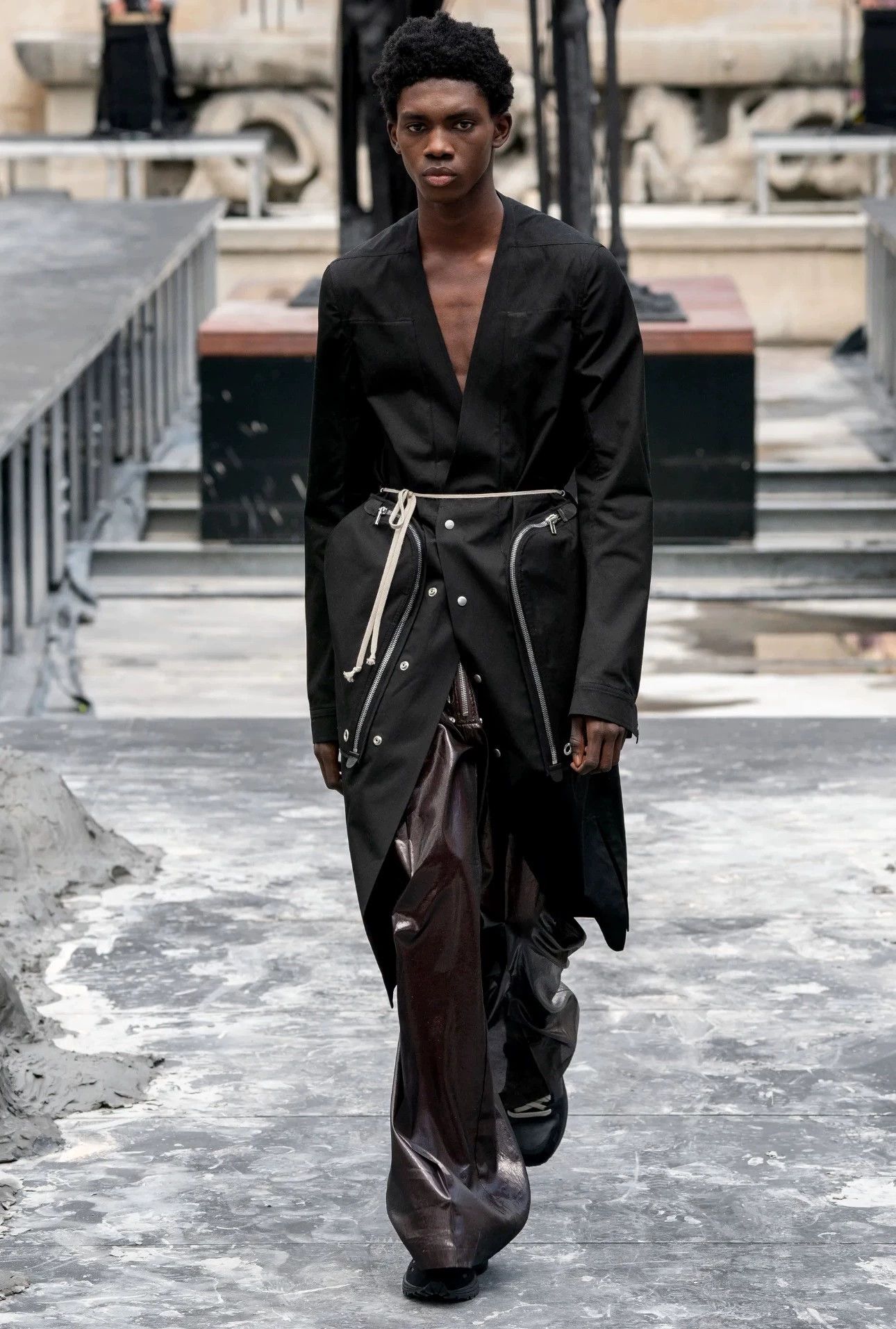 Rick Owens Rick Owens 20ss Shiny Bela Wide Leg Black Pant 48 Size US 39 - 7 Thumbnail