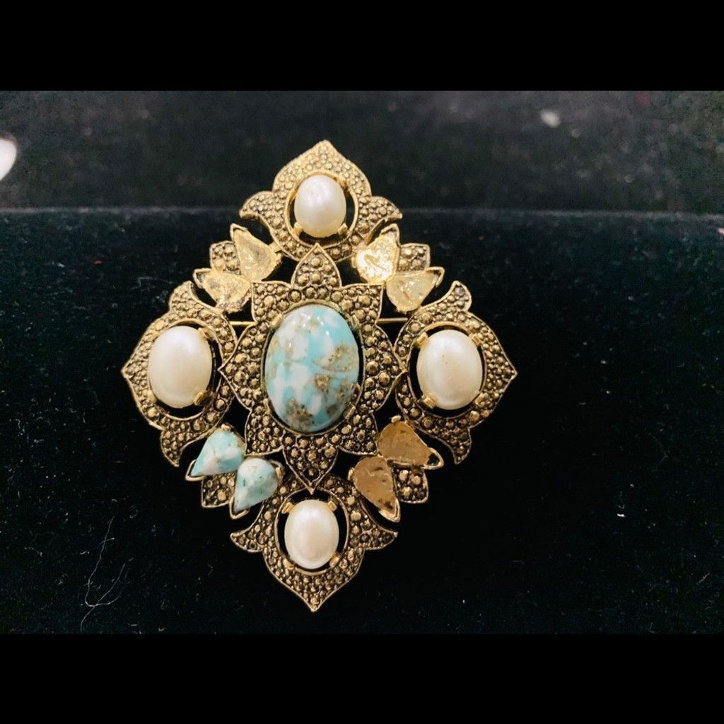 Vintage Sarah Co Vintage silver brooches with pearls Size ONE SIZE - 2 Thumbnail