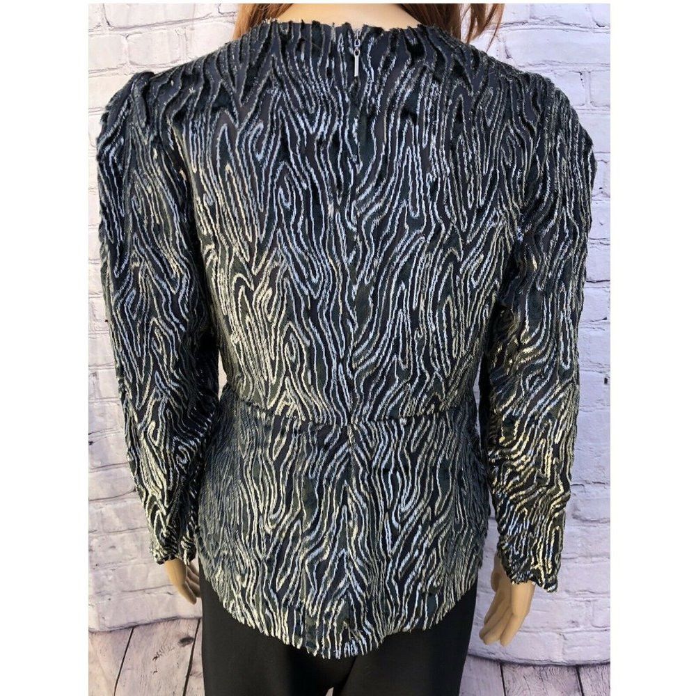 Other Burnout Velvet Blouse Long Sleeve Dark Green S Size S / US 4 / IT 40 - 4 Thumbnail