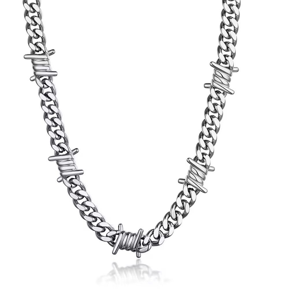 Jewelry 60 cm Barbed Wire Necklace Size ONE SIZE - 1 Thumbnail