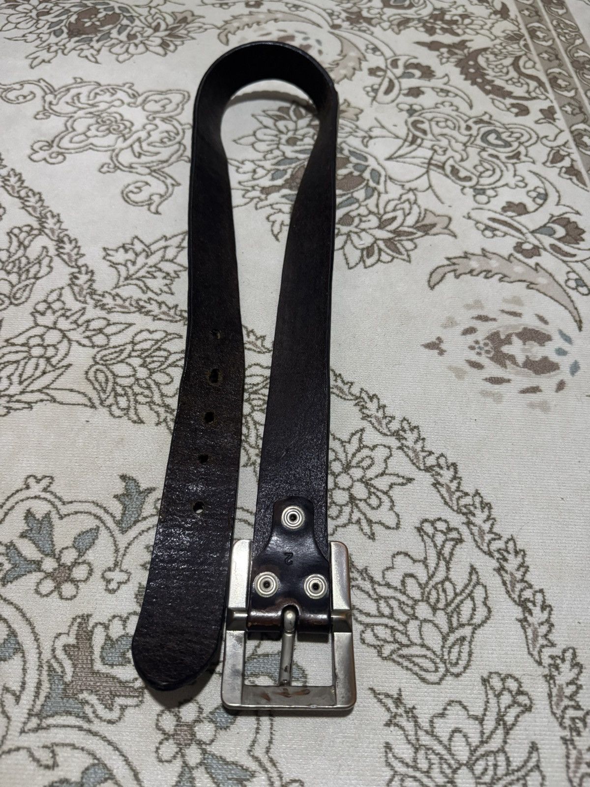 Vanquish Vtg 🇺🇸 Studded Spike Punk Three Way Leather Belt Size ONE SIZE - 3 Thumbnail